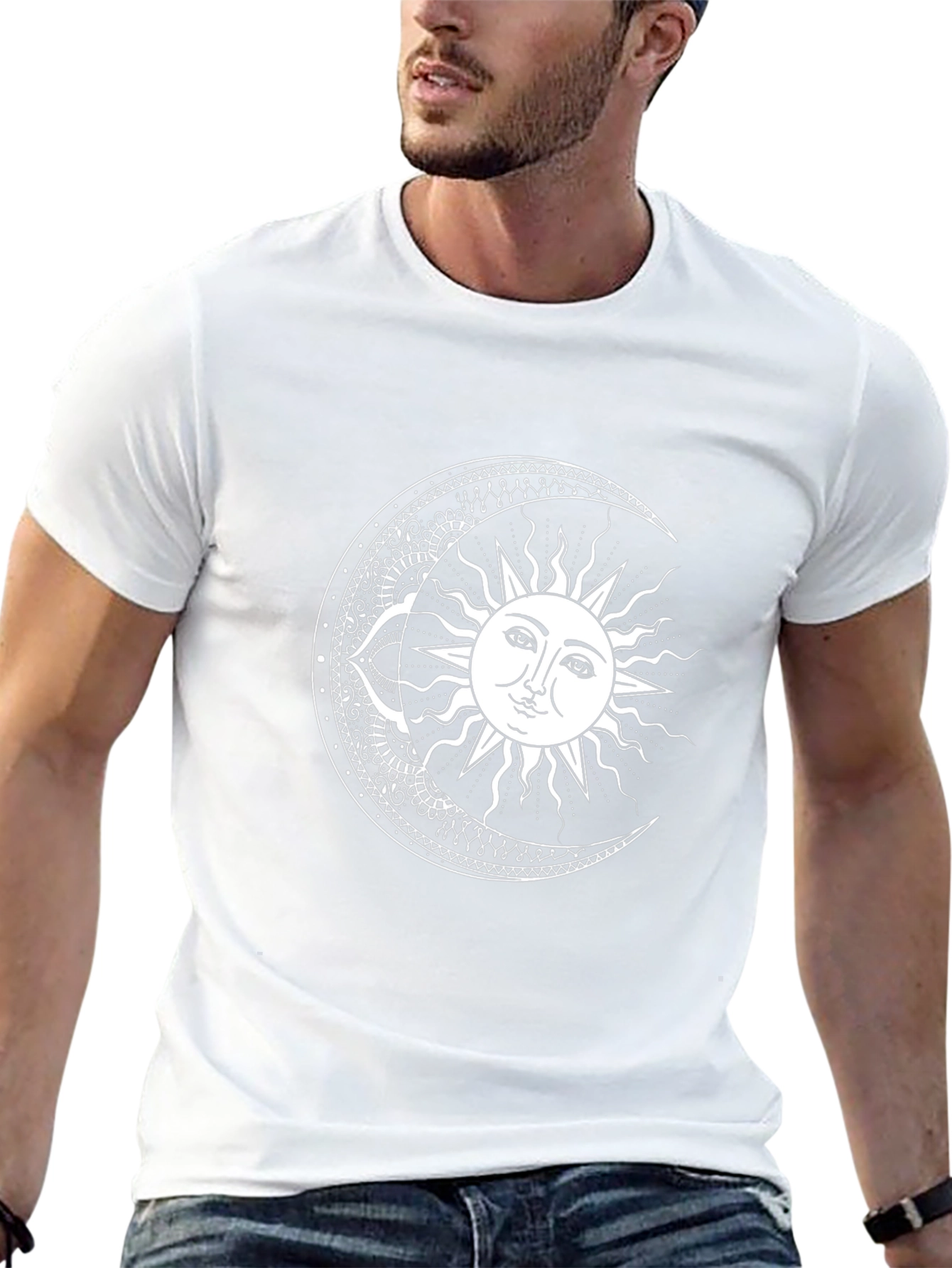 Celestial Sun and Moon Graphic Tee
