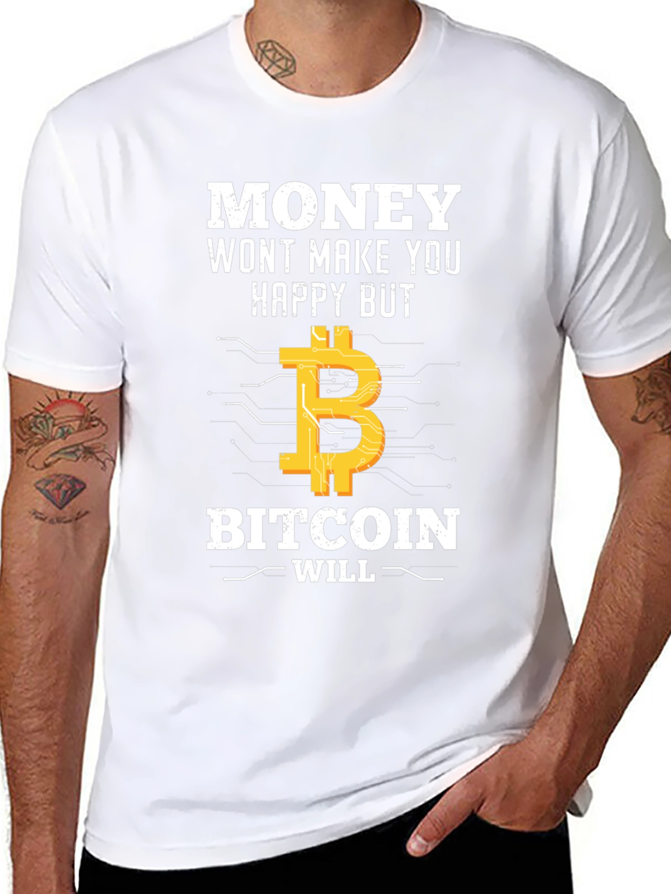 Bitcoin T-Shirt: Money Cant Buy Happiness?