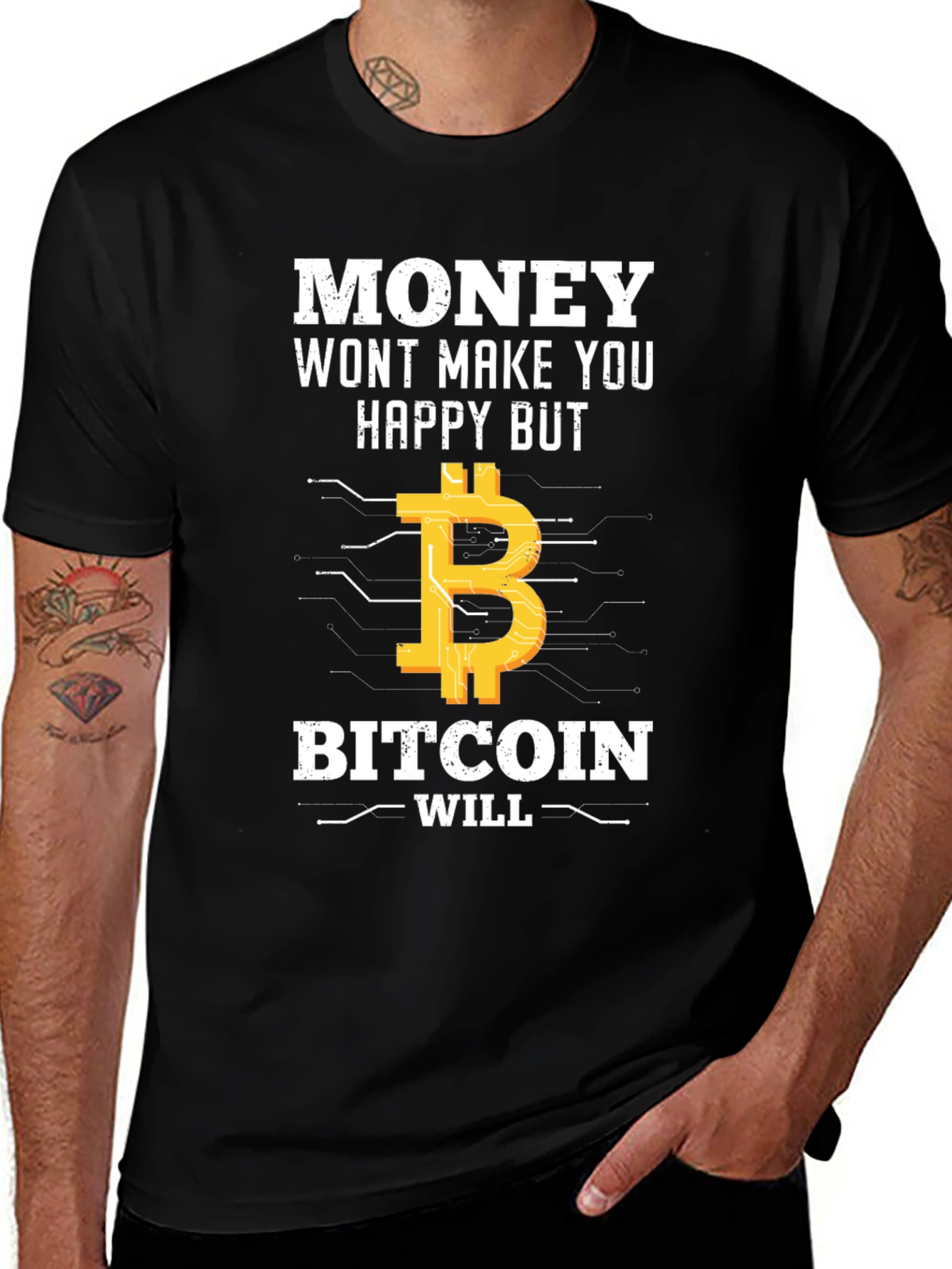 Bitcoin T-Shirt: Money Cant Buy Happiness?