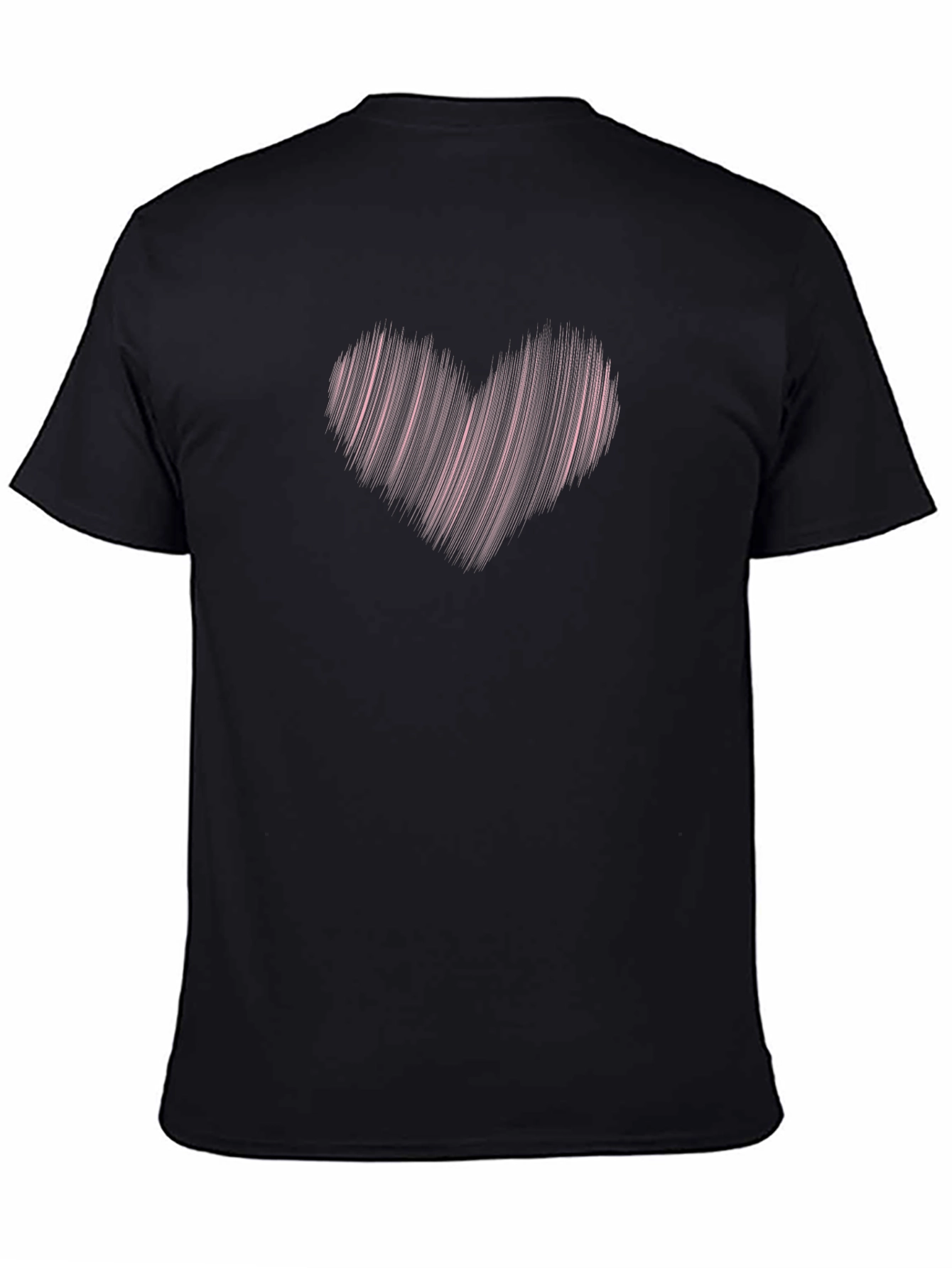 Heart Lines Black T-Shirt Valentines Day Gift
