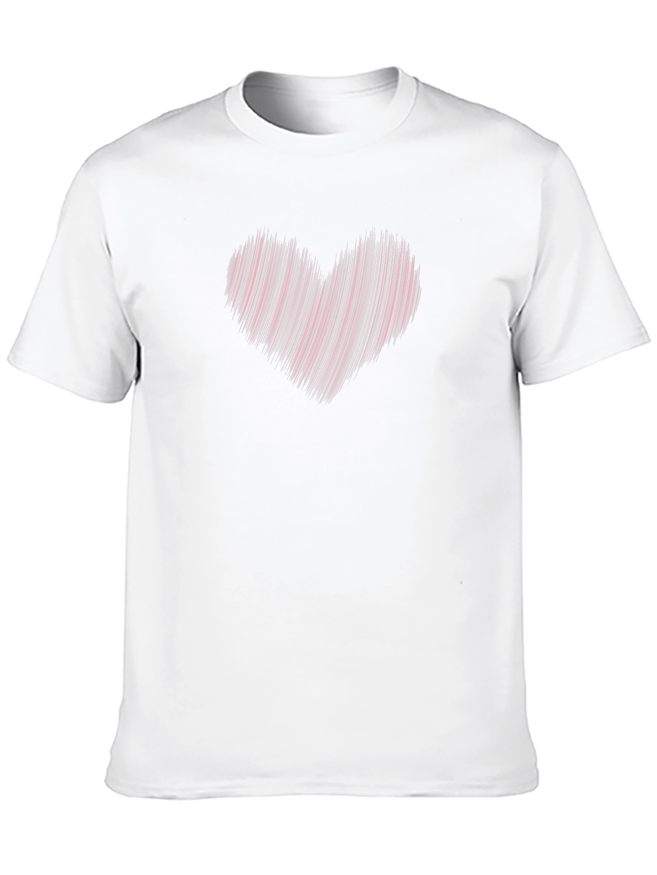 Heart Lines Black T-Shirt Valentines Day Gift