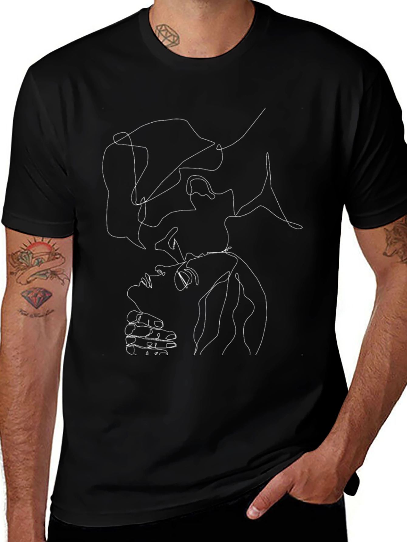Abstract Line Art T-Shirt - Unisex Casual Wear