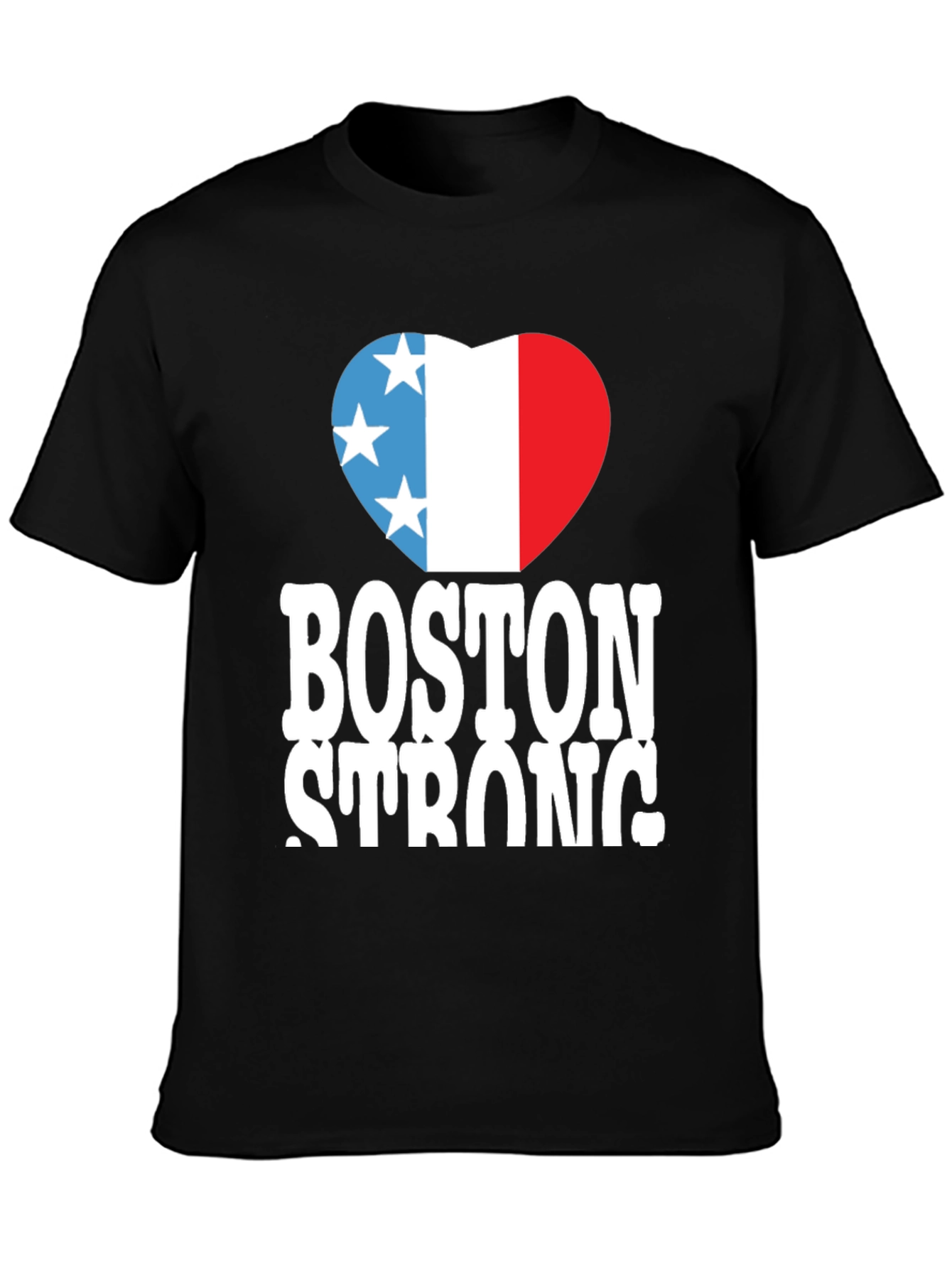 Boston Strong T-Shirt Heart Graphic Black