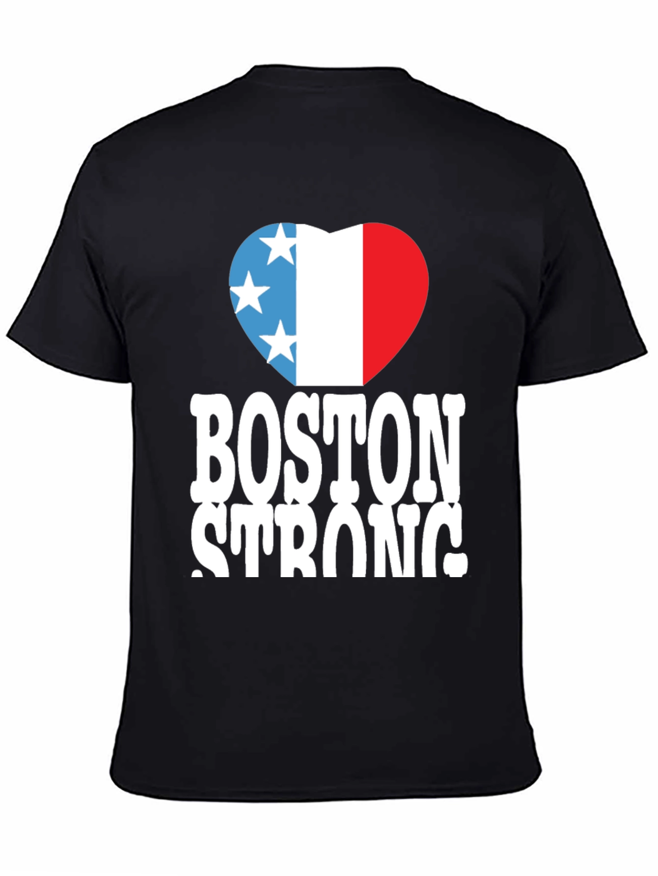 Boston Strong T-Shirt Heart Graphic Black