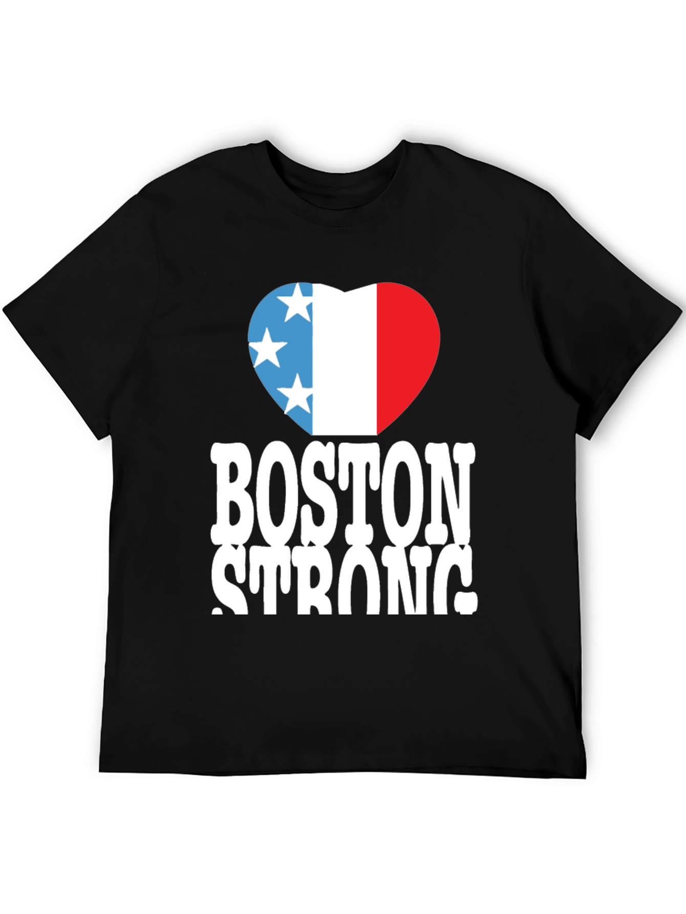 Boston Strong T-Shirt Heart Graphic Black
