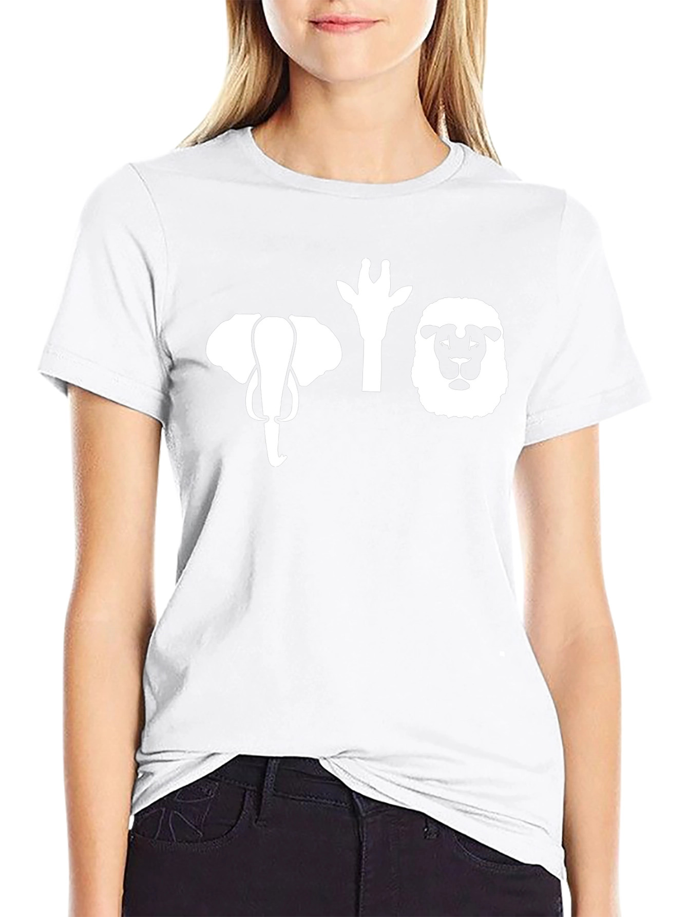 Safari Animal Heads Graphic Tee - Black