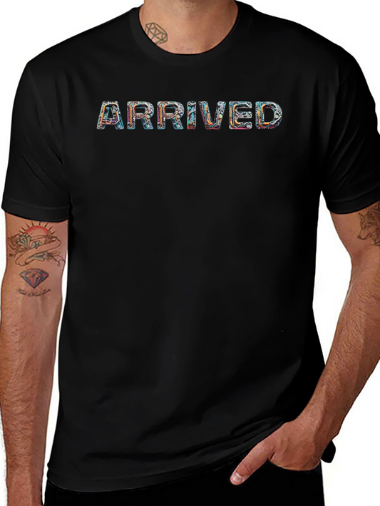 Arrived Graphic Tee - Stylish Mens Black T-Shirt