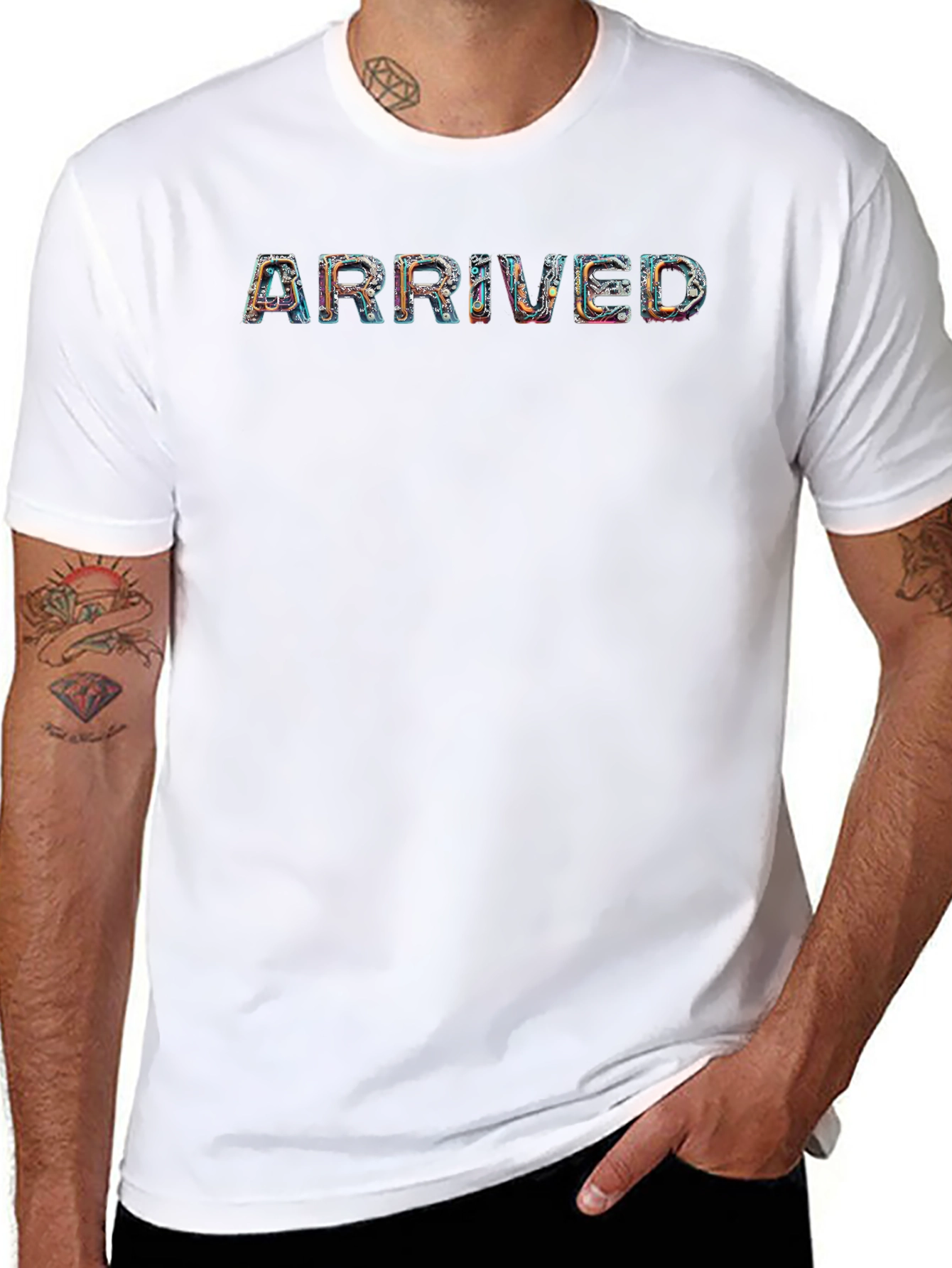 Arrived Graphic Tee - Stylish Mens Black T-Shirt