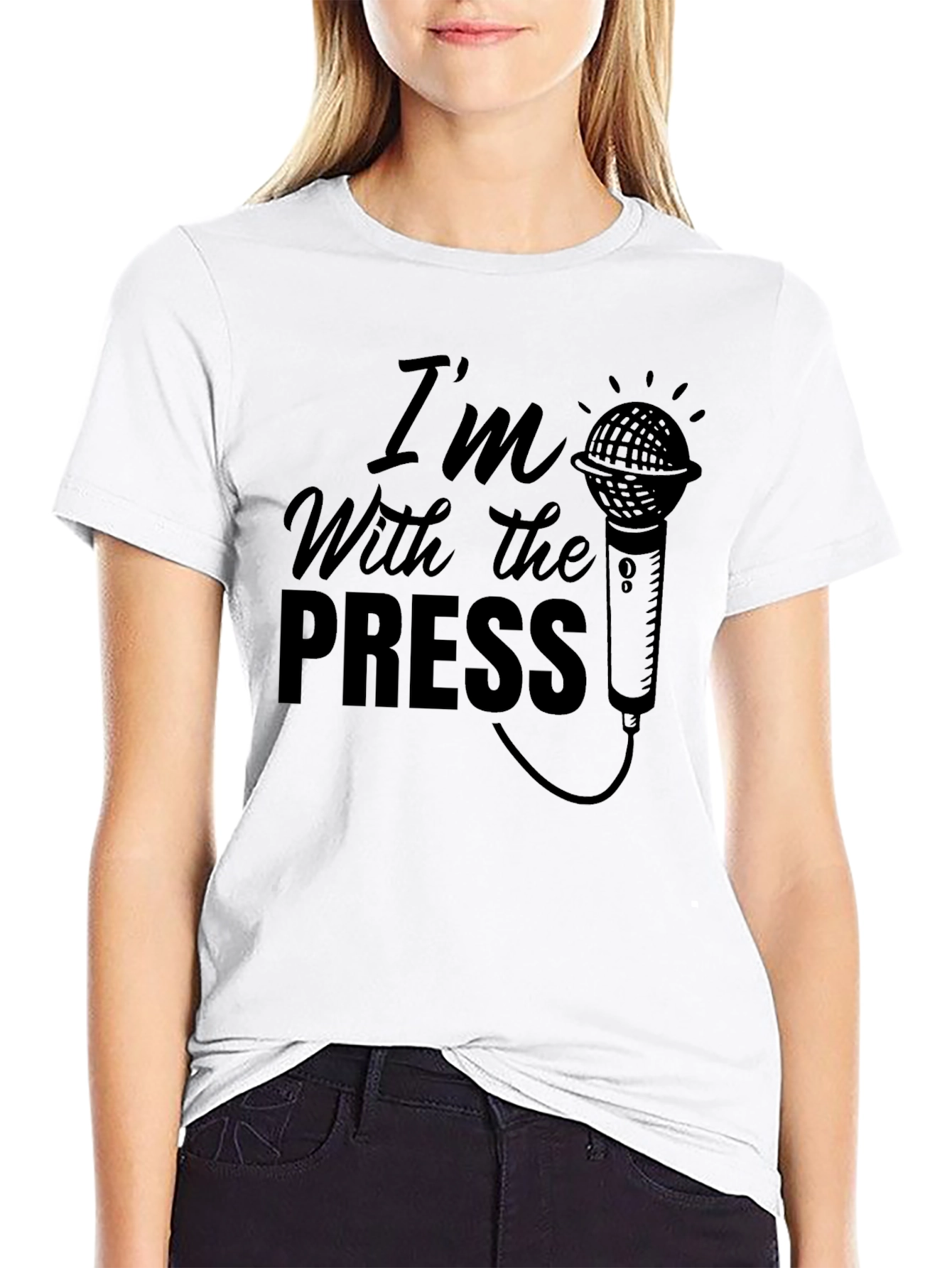 Im With The Press T-Shirt - Microphone Graphic Tee