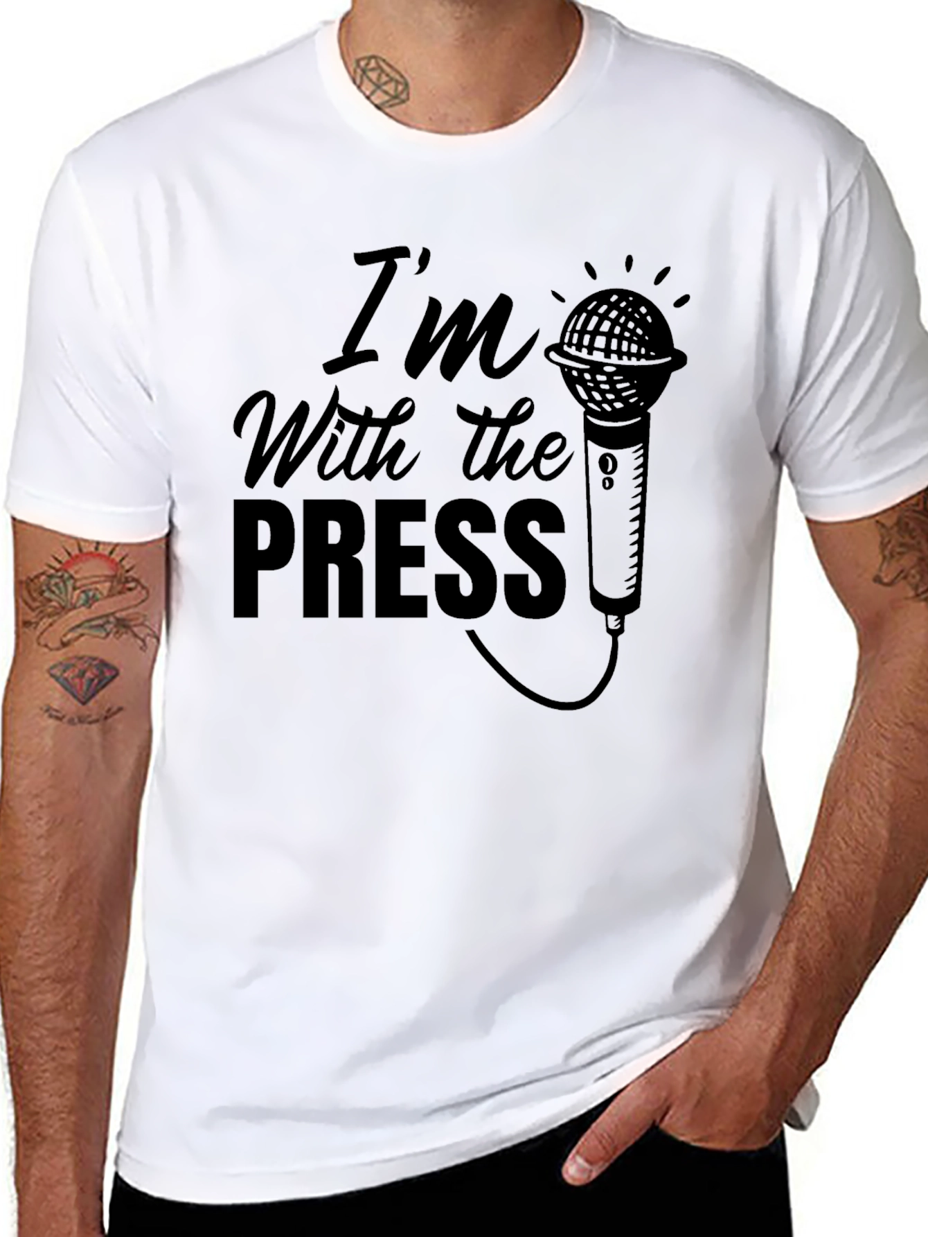 Im With The Press T-Shirt - Microphone Graphic Tee