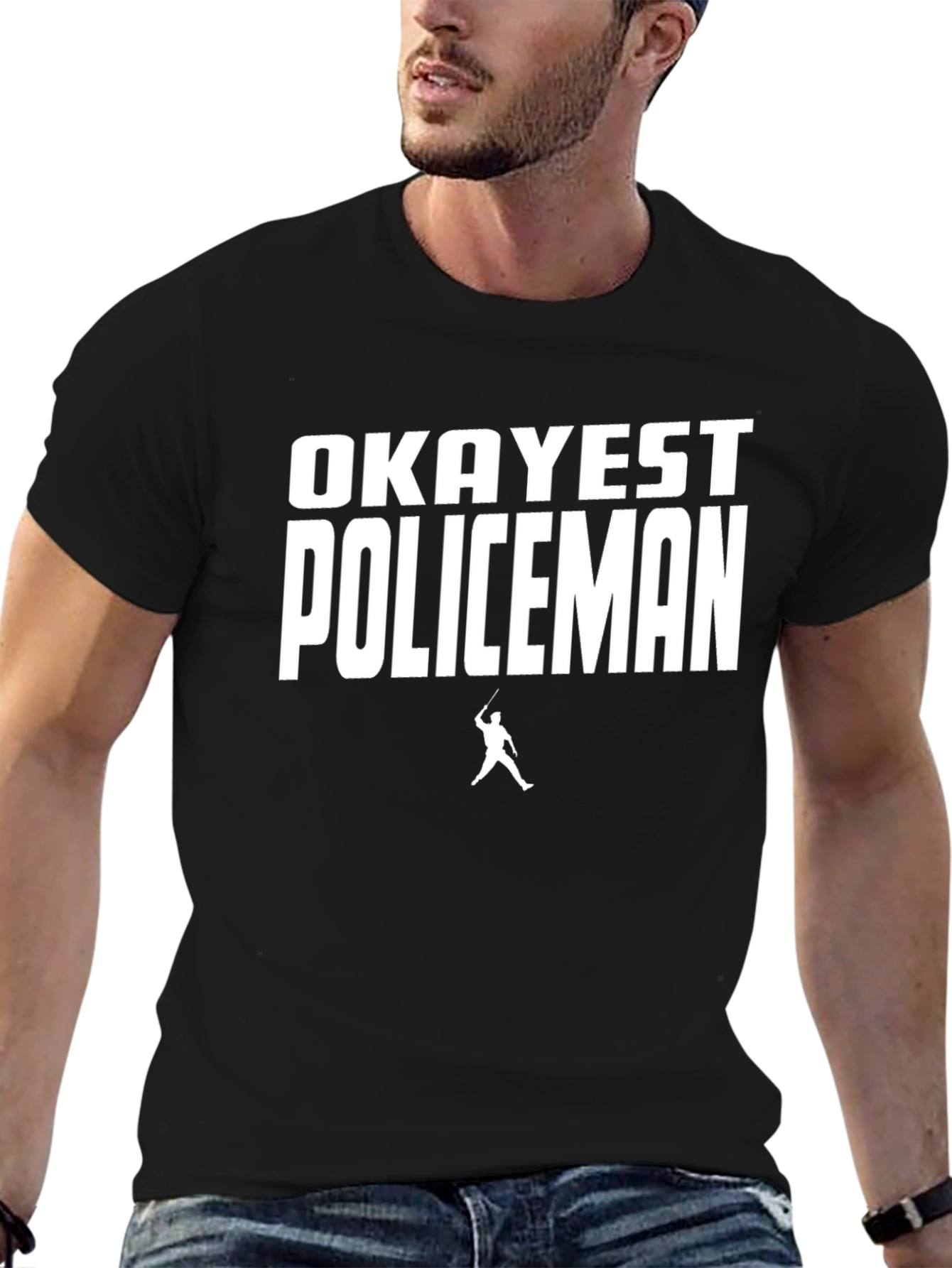 Okayest Policeman Black Graphic Tee