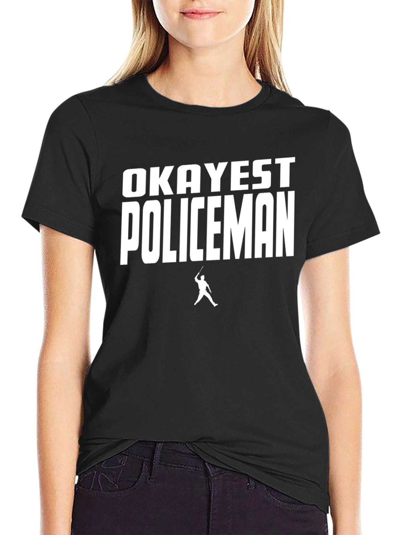 Okayest Policeman Black Graphic Tee