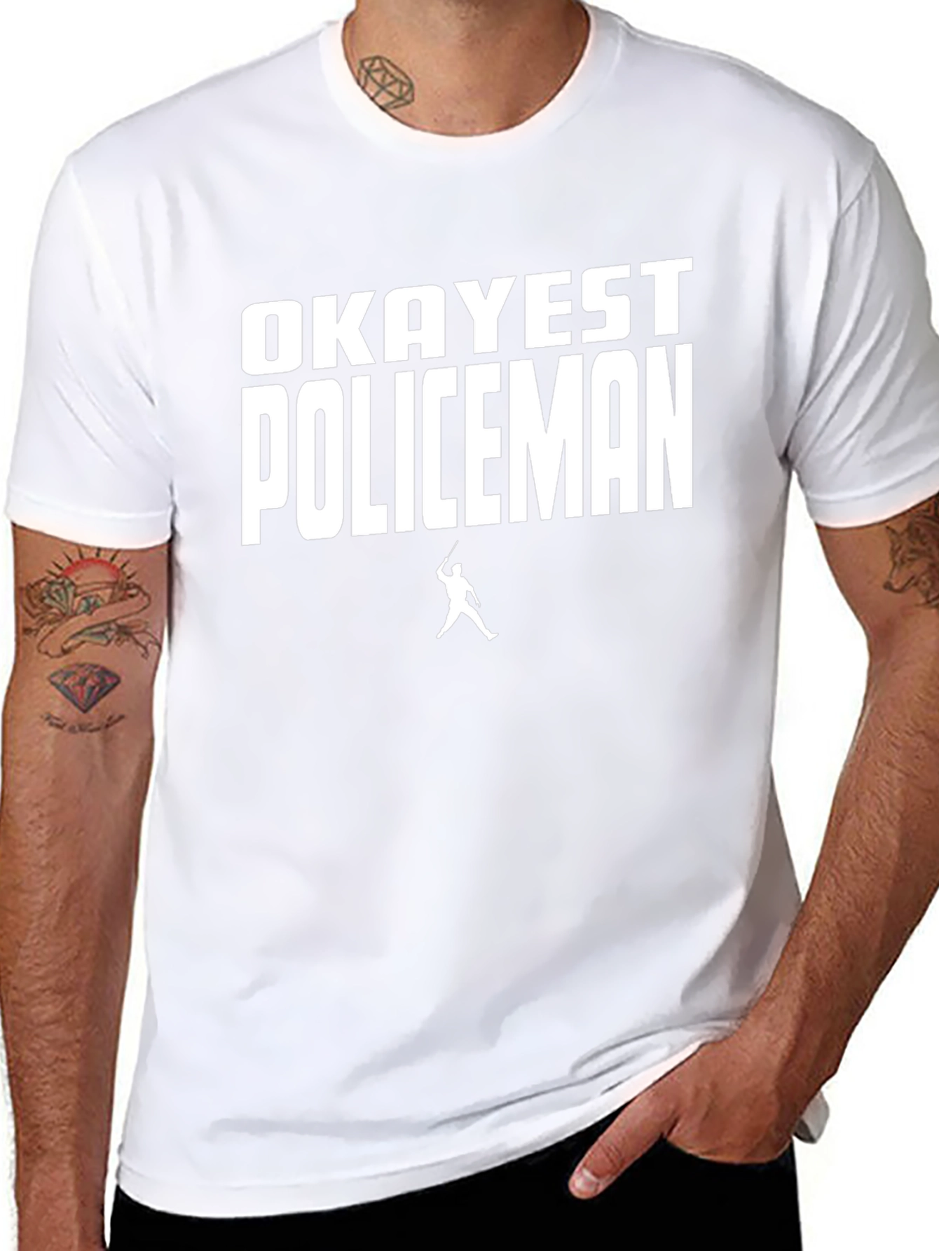 Okayest Policeman Black Graphic Tee