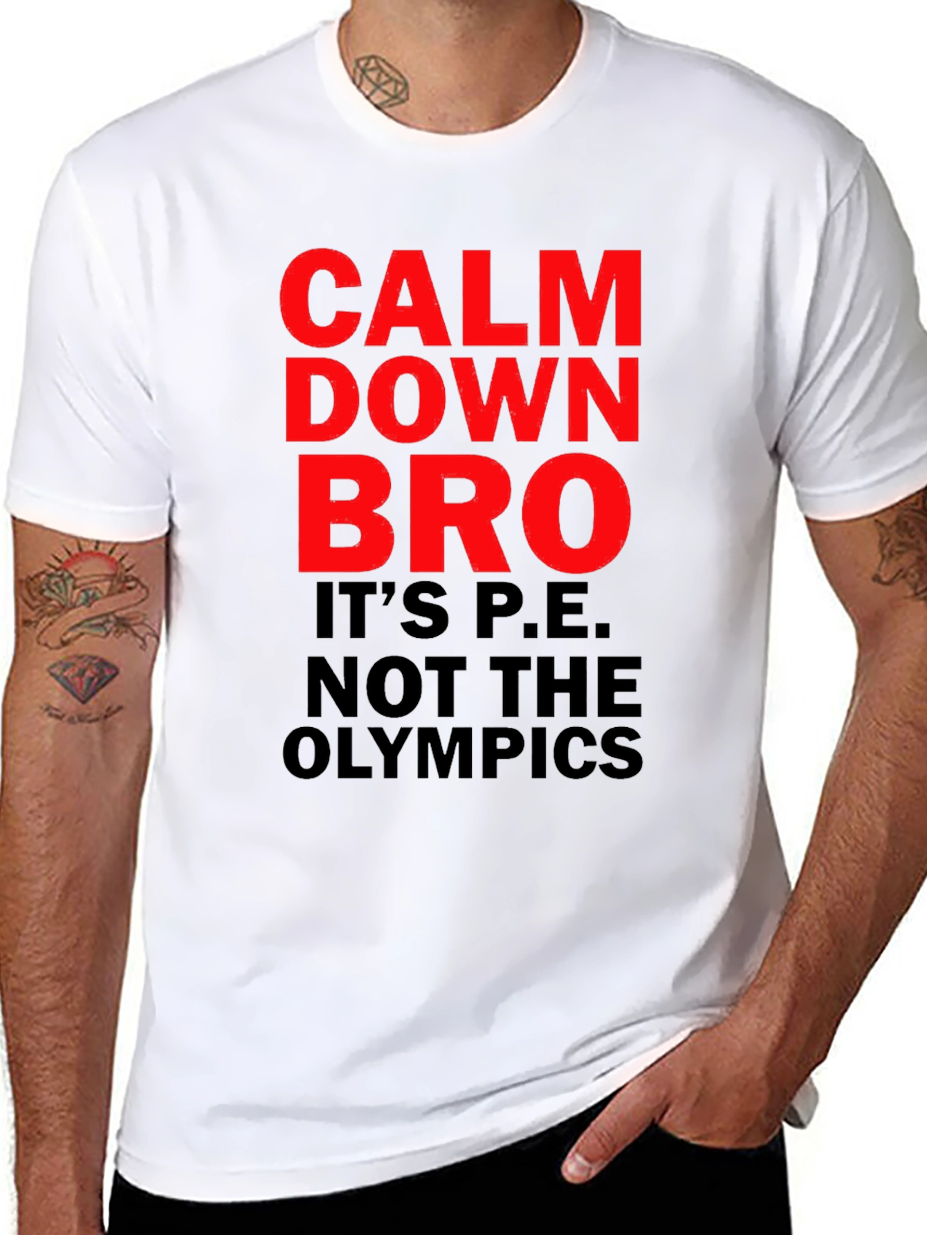 Calm Down Bro T-Shirt - Funny P.E. Class Tee