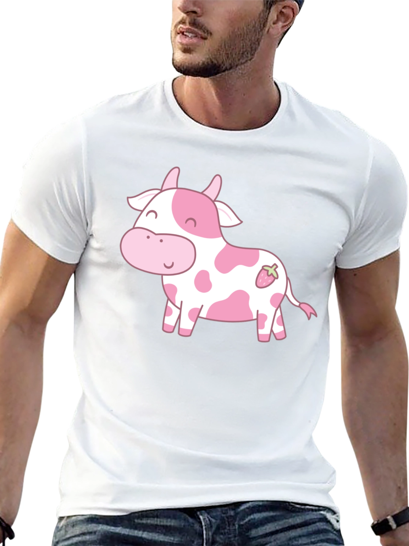 Cute Cow Strawberry Kawaii Graphic T-Shirt