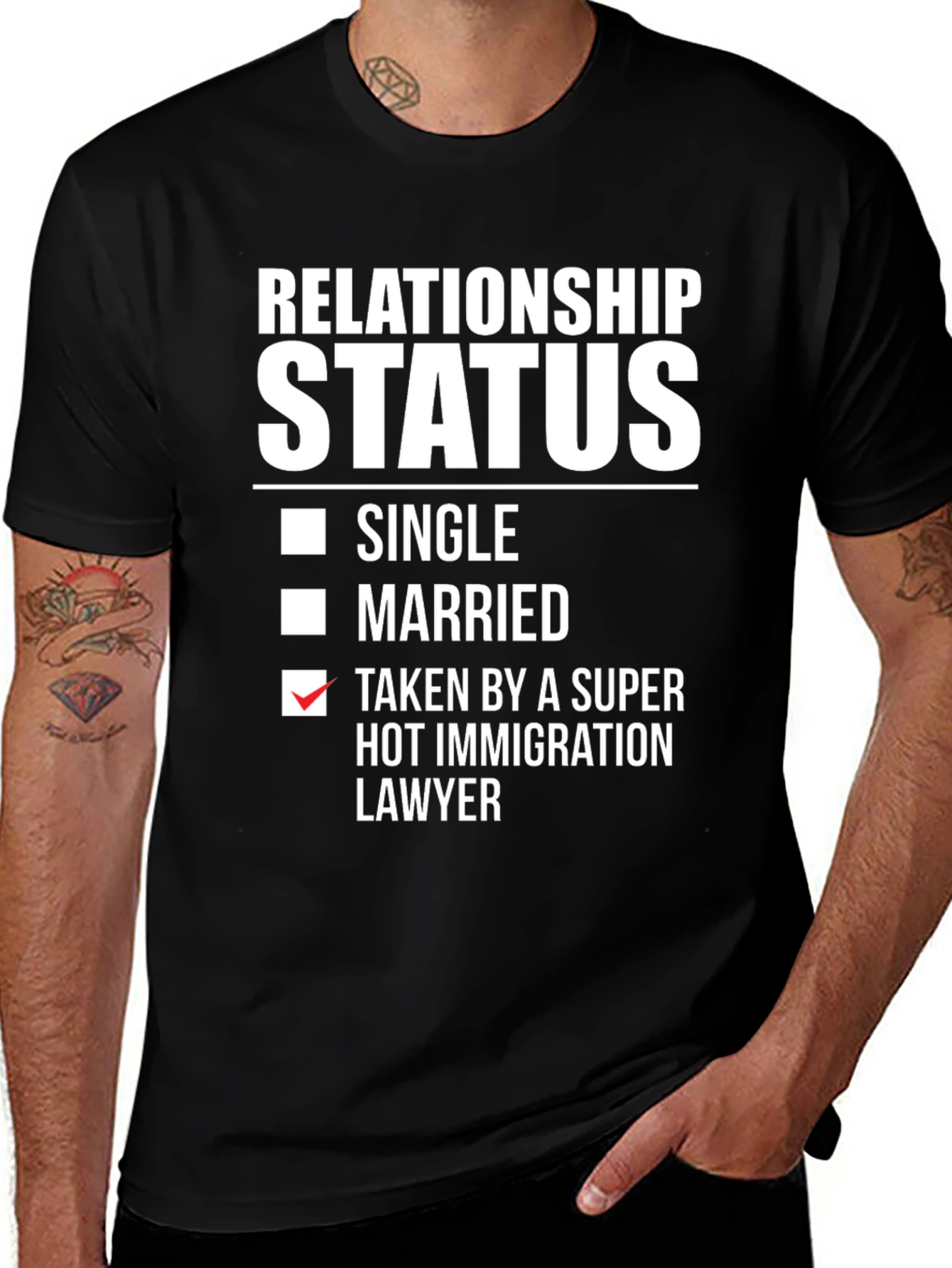 Relationship Status T-Shirt - Immigration Lawyer Humor