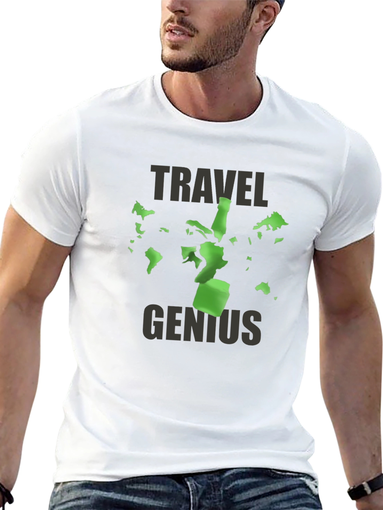 Travel Genius T-Shirt - World Map Design