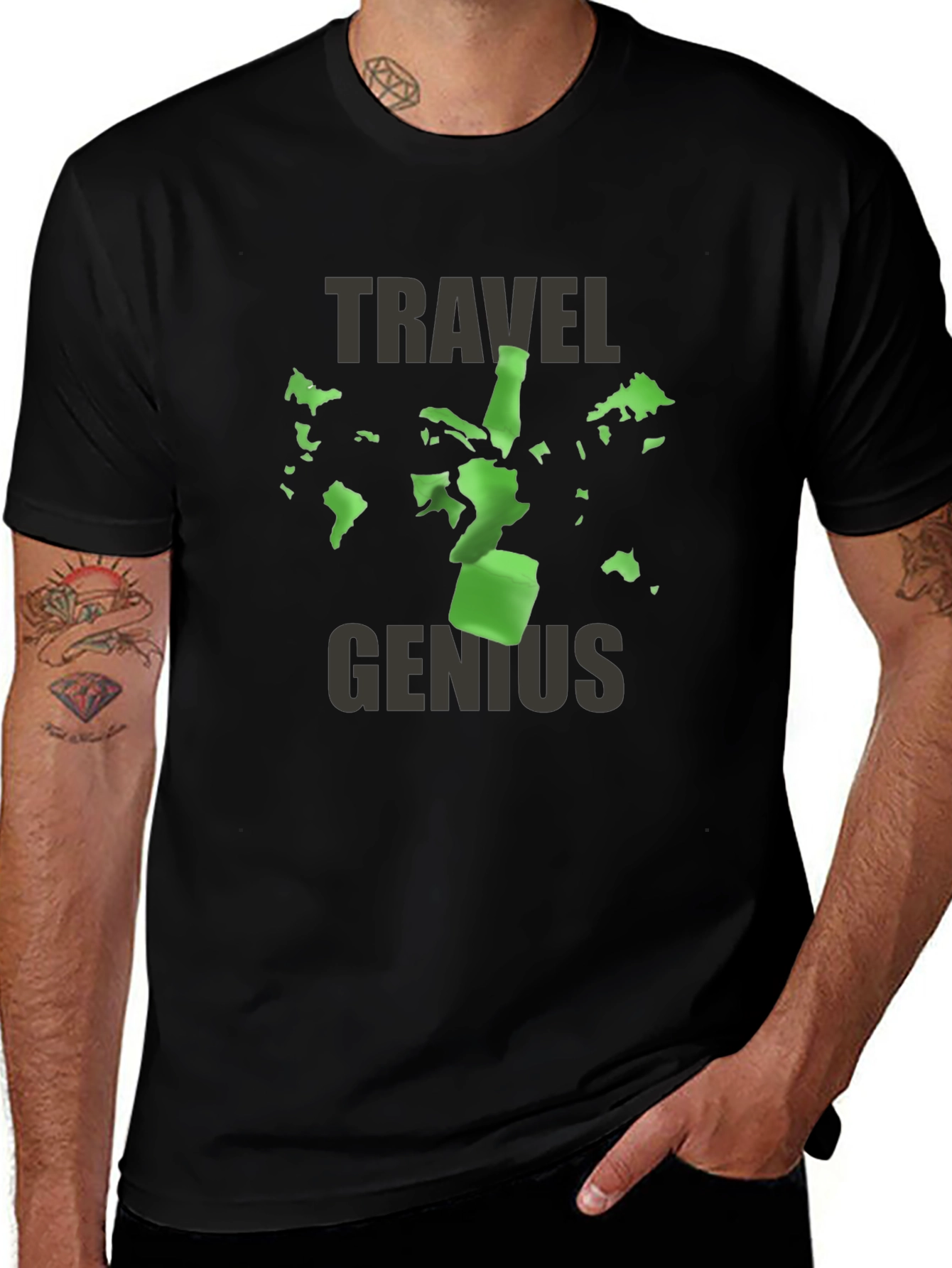 Travel Genius T-Shirt - World Map Design