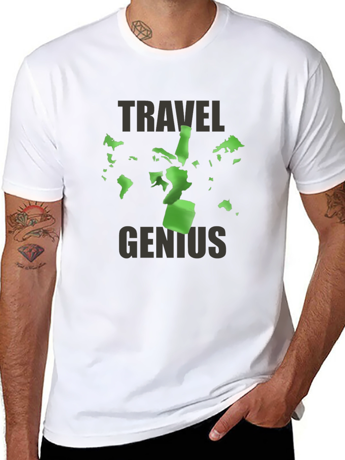 Travel Genius T-Shirt - World Map Design