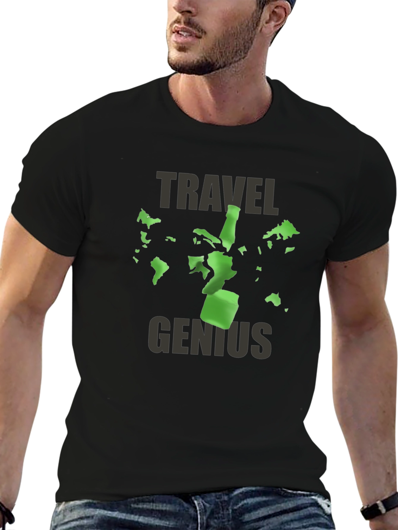 Travel Genius T-Shirt - World Map Design