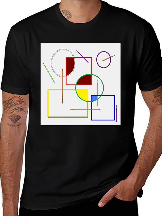 Abstract Geometric Art T-Shirt - Modern Design Tee
