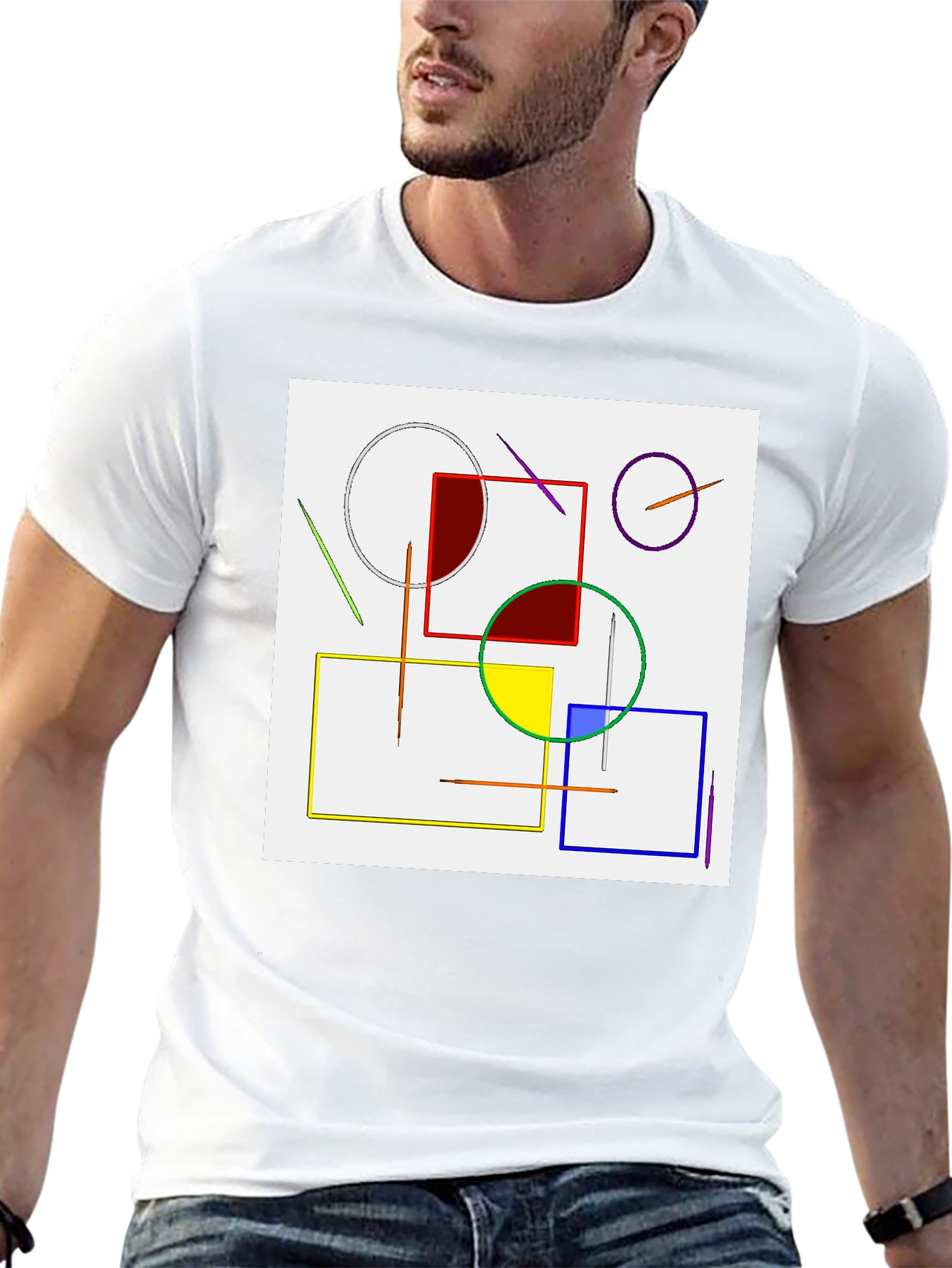 Abstract Geometric Art T-Shirt - Modern Design Tee