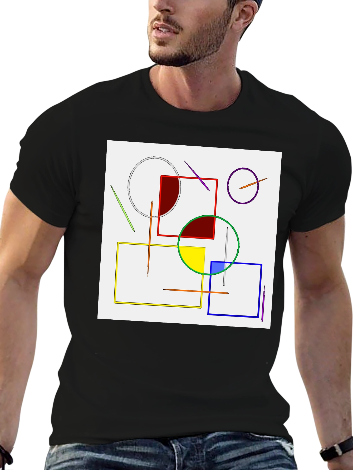 Abstract Geometric Art T-Shirt - Modern Design Tee