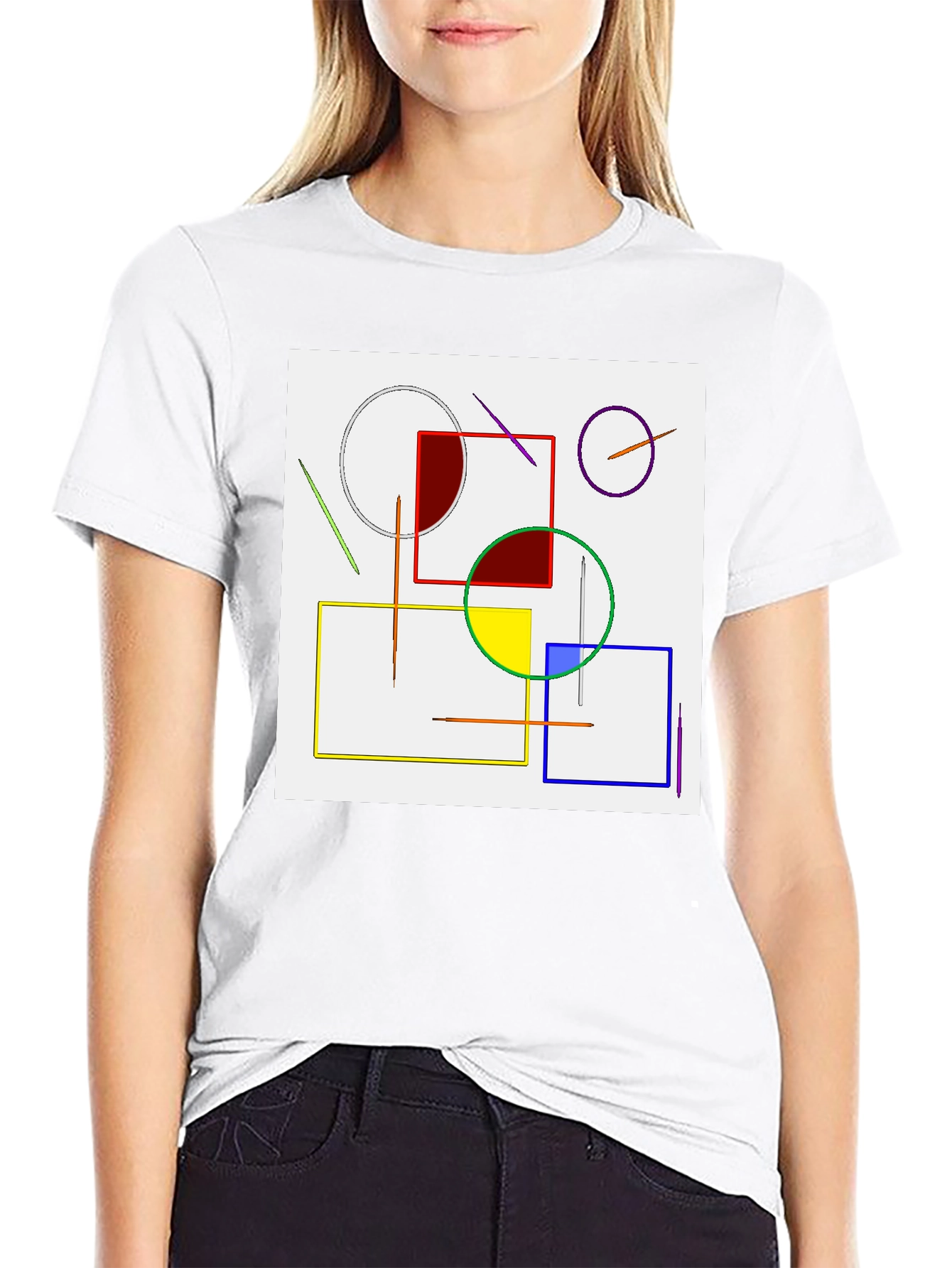 Abstract Geometric Art T-Shirt - Modern Design Tee