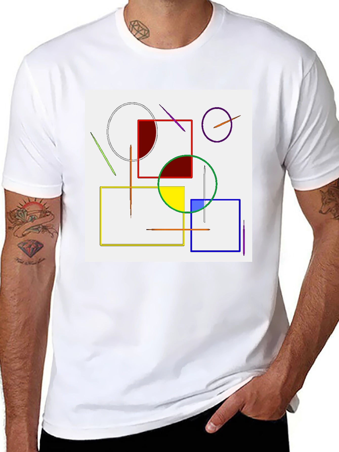 Abstract Geometric Art T-Shirt - Modern Design Tee
