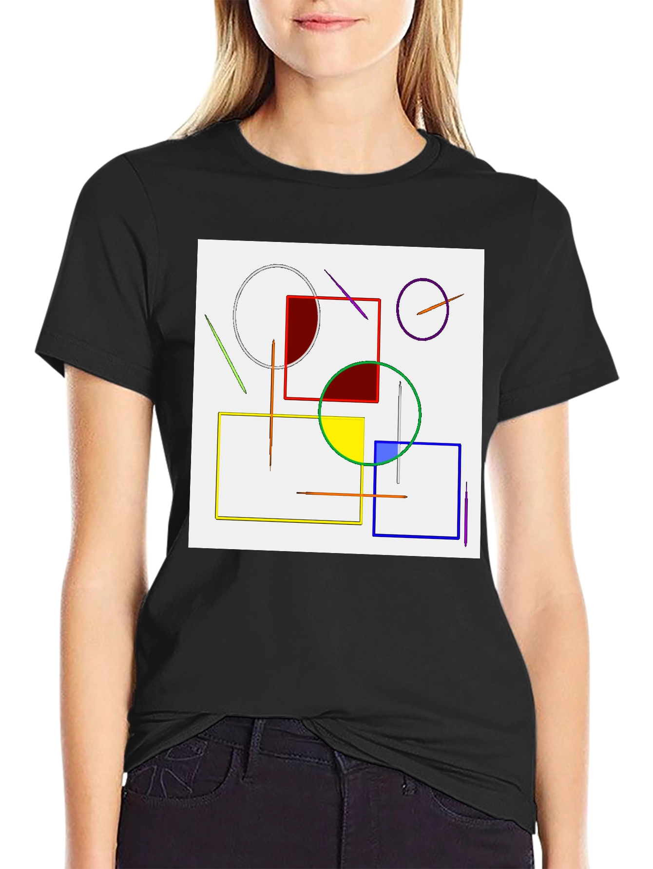 Abstract Geometric Art T-Shirt - Modern Design Tee