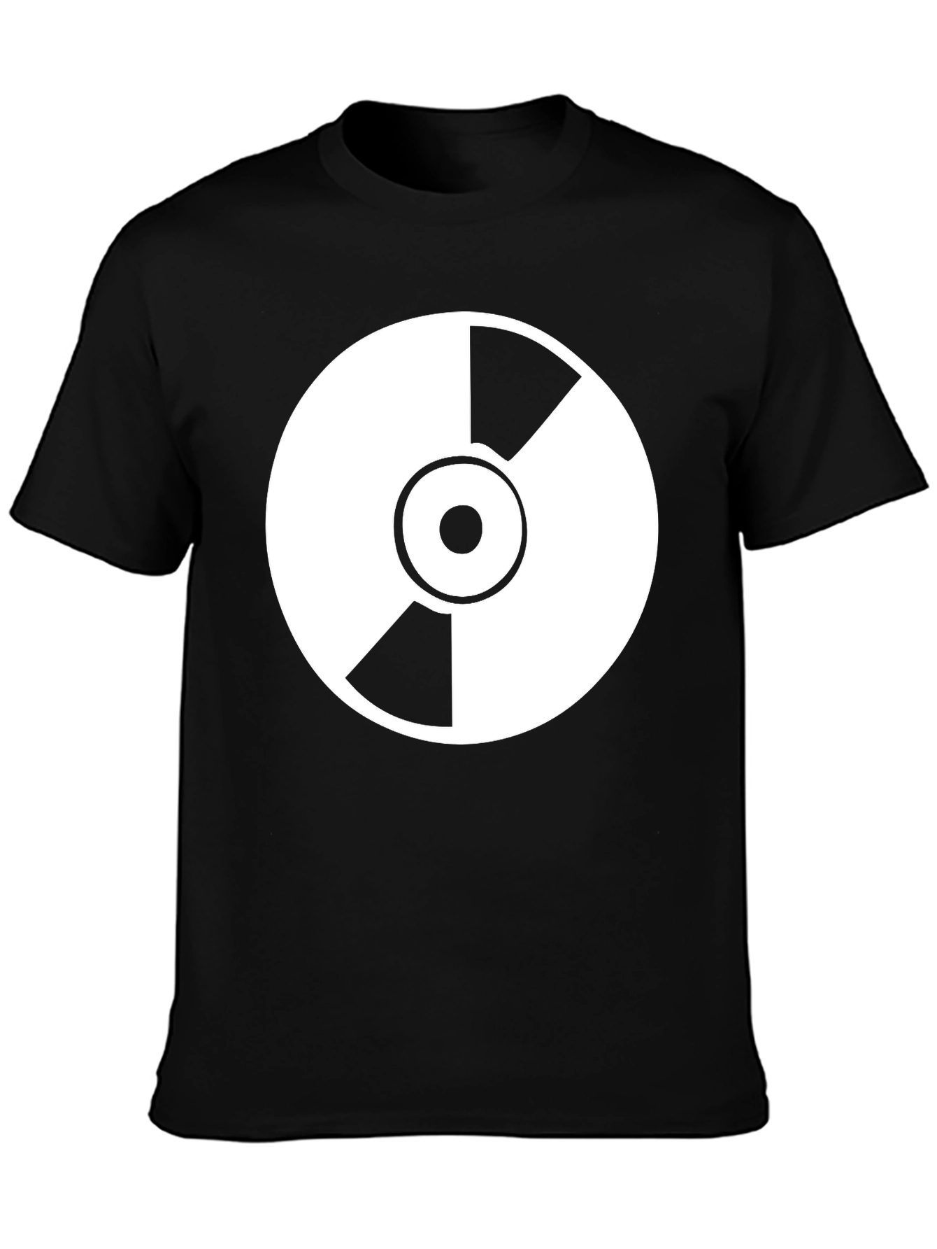 Black T-Shirt with White Radiation Symbol Graphic Tee