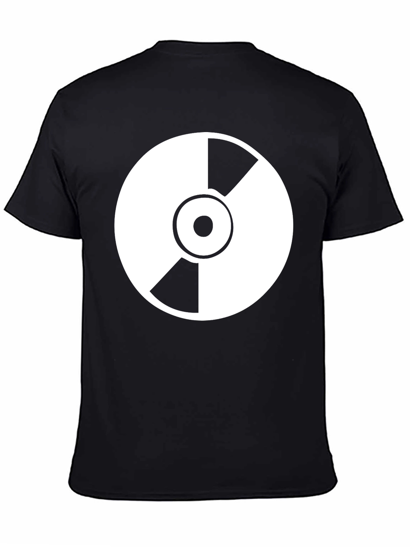 Black T-Shirt with White Radiation Symbol Graphic Tee
