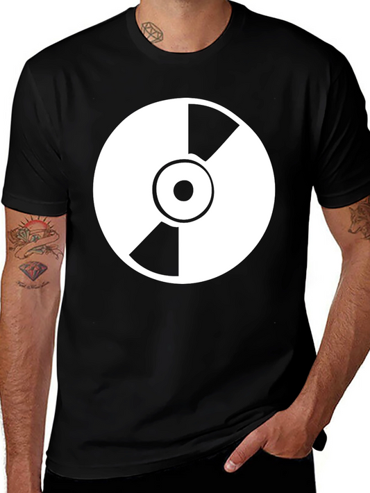 Black T-Shirt with White Radiation Symbol Graphic Tee