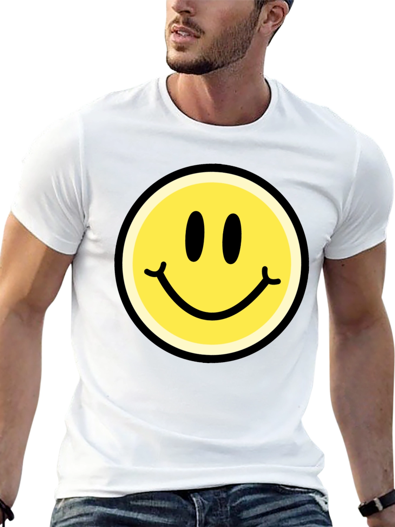 Smiley Face Graphic Black T-Shirt