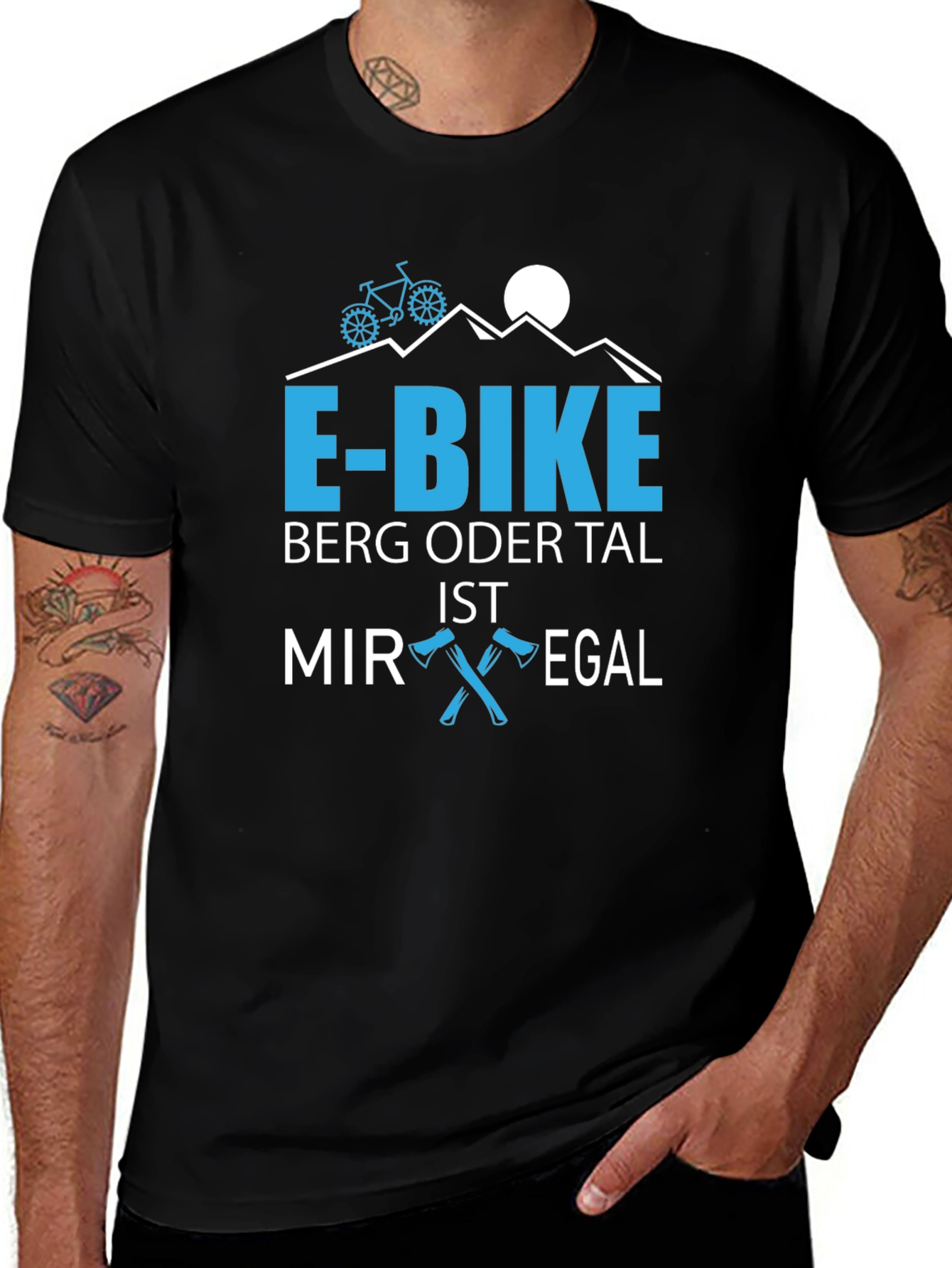 E-Bike Berg Oder Tal T-Shirt Mountain Bike Shirt