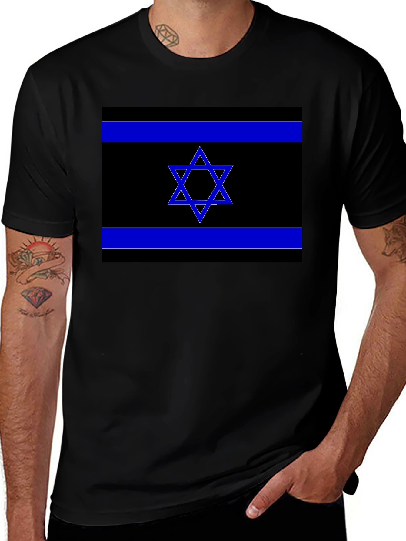 Israel Flag Graphic Tee - Black T-Shirt
