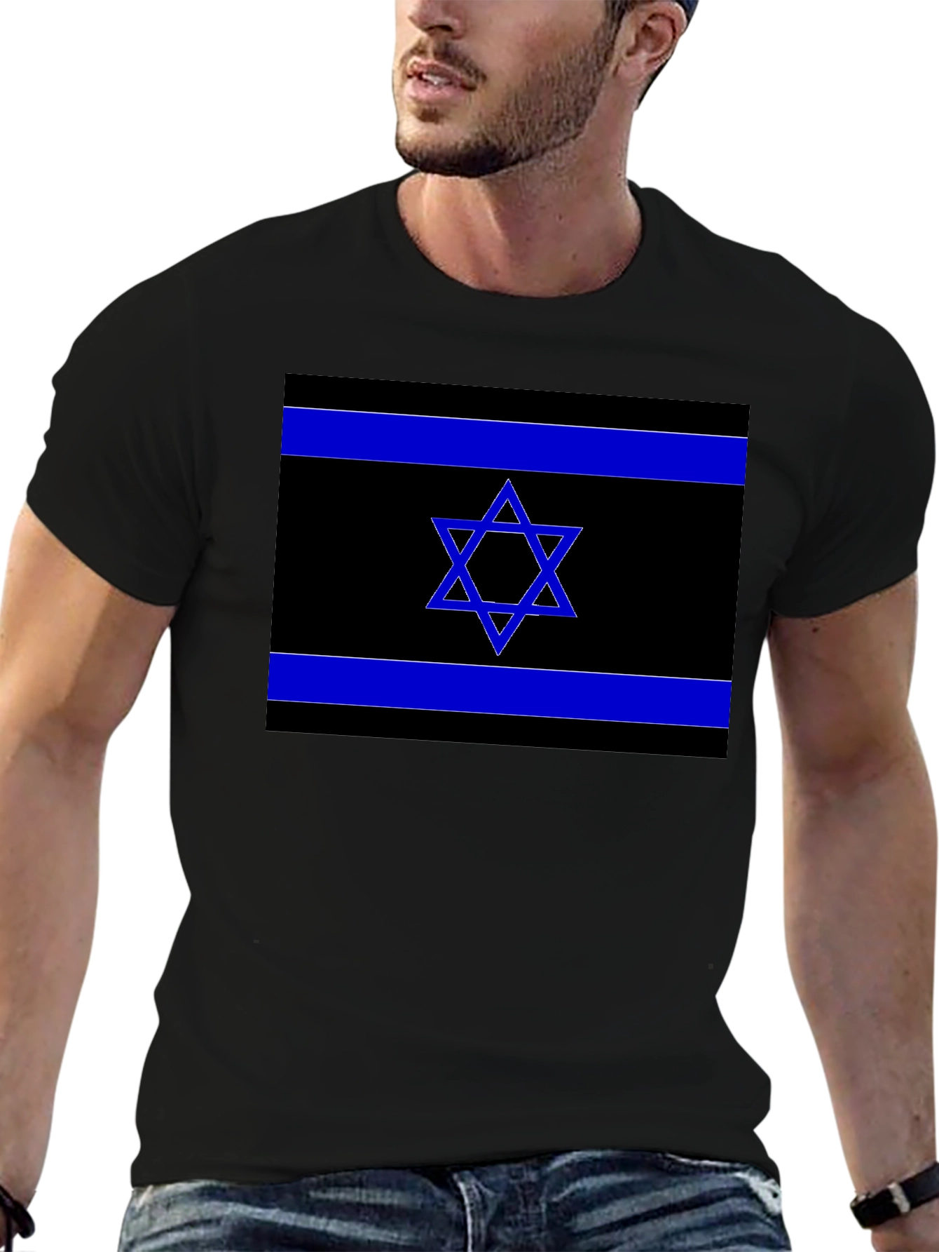 Israel Flag Graphic Tee - Black T-Shirt