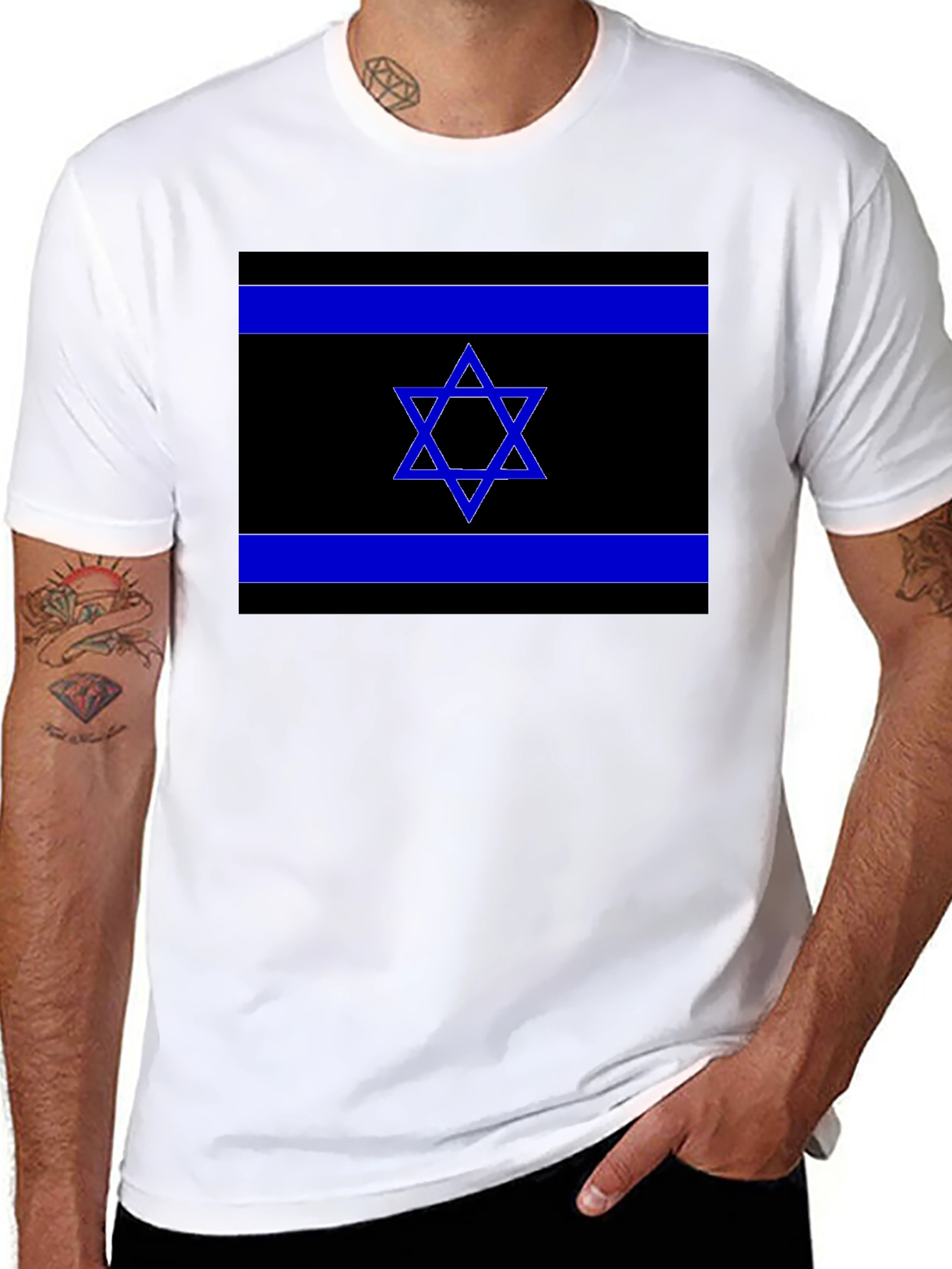 Israel Flag Graphic Tee - Black T-Shirt