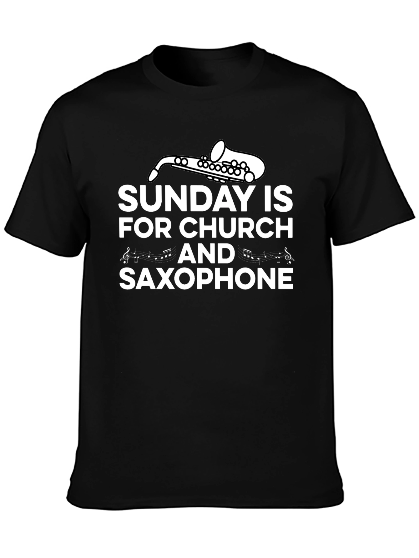 Sunday Church Saxophone Graphic T-Shirt