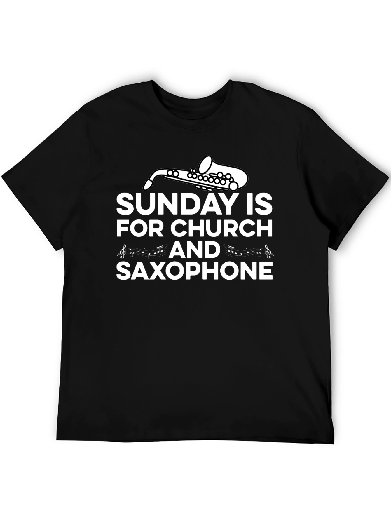 Sunday Church Saxophone Graphic T-Shirt