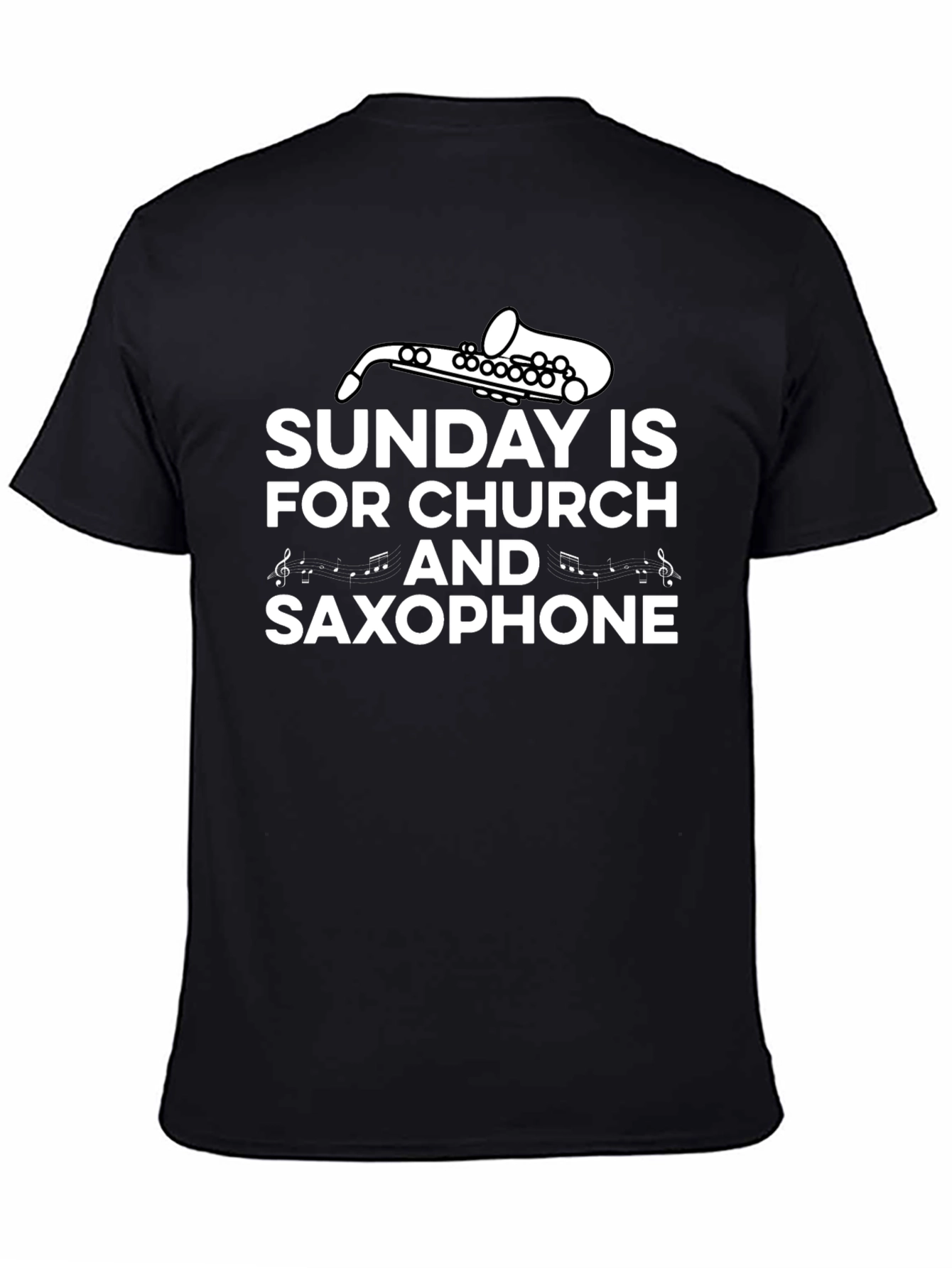 Sunday Church Saxophone Graphic T-Shirt