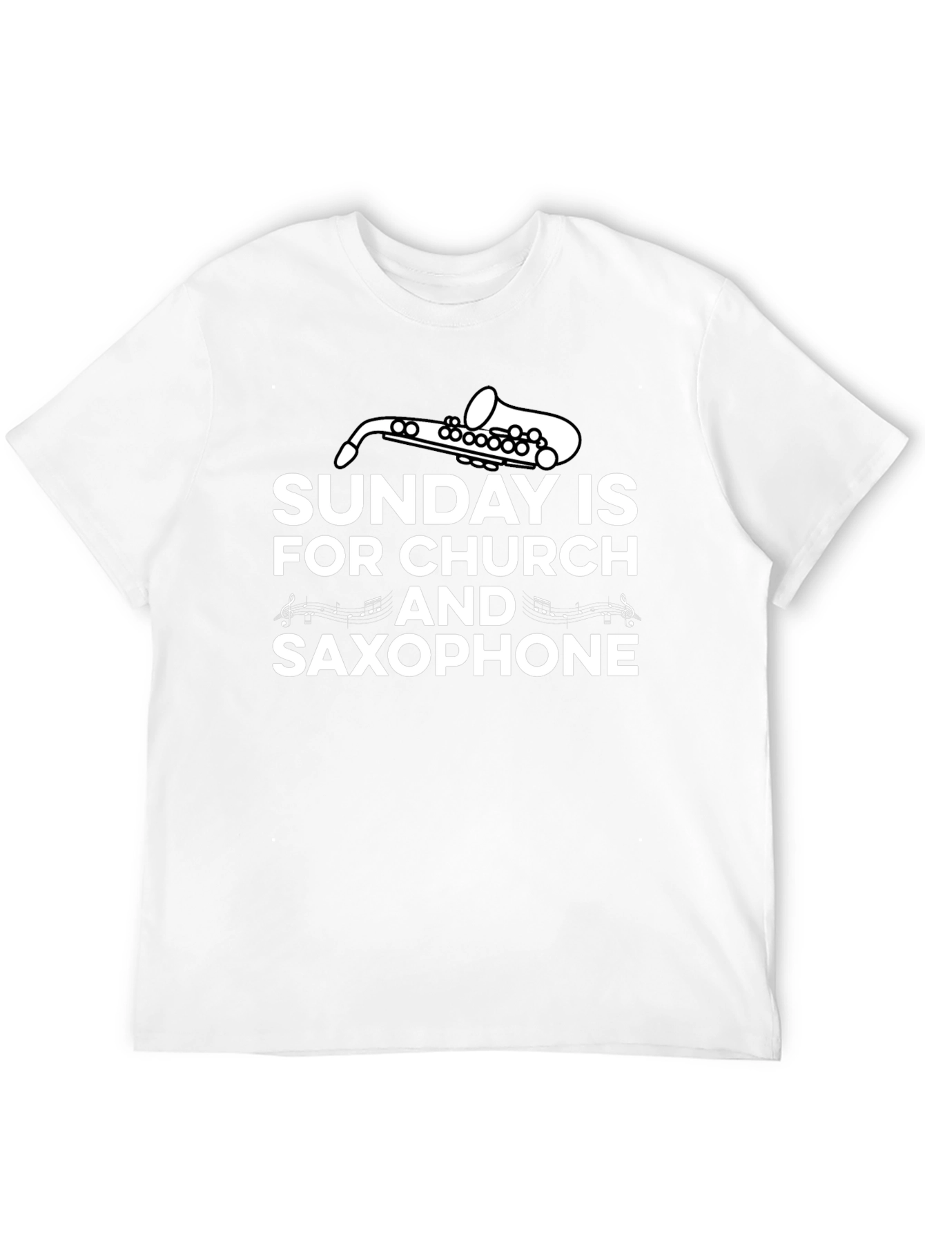 Sunday Church Saxophone Graphic T-Shirt