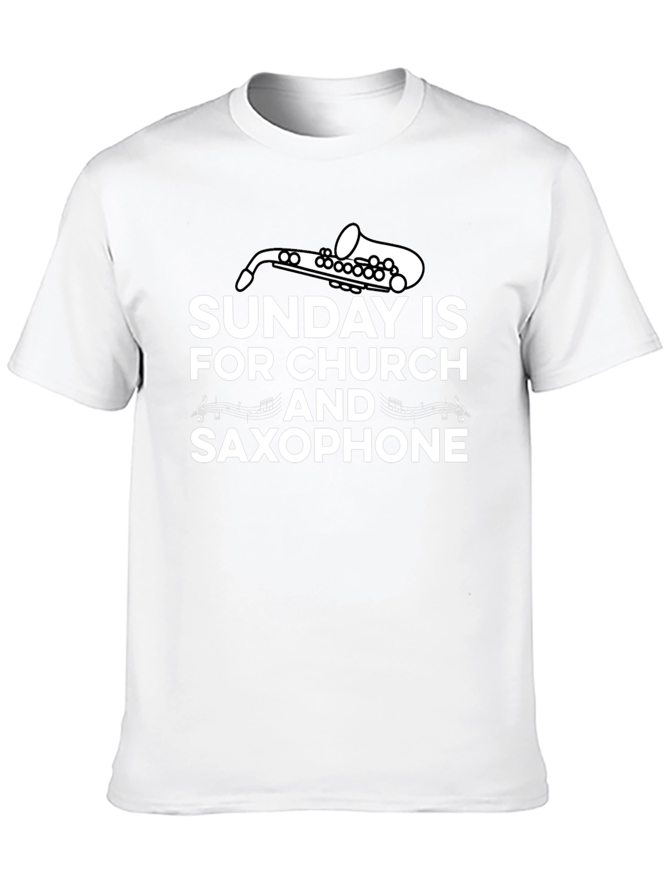 Sunday Church Saxophone Graphic T-Shirt