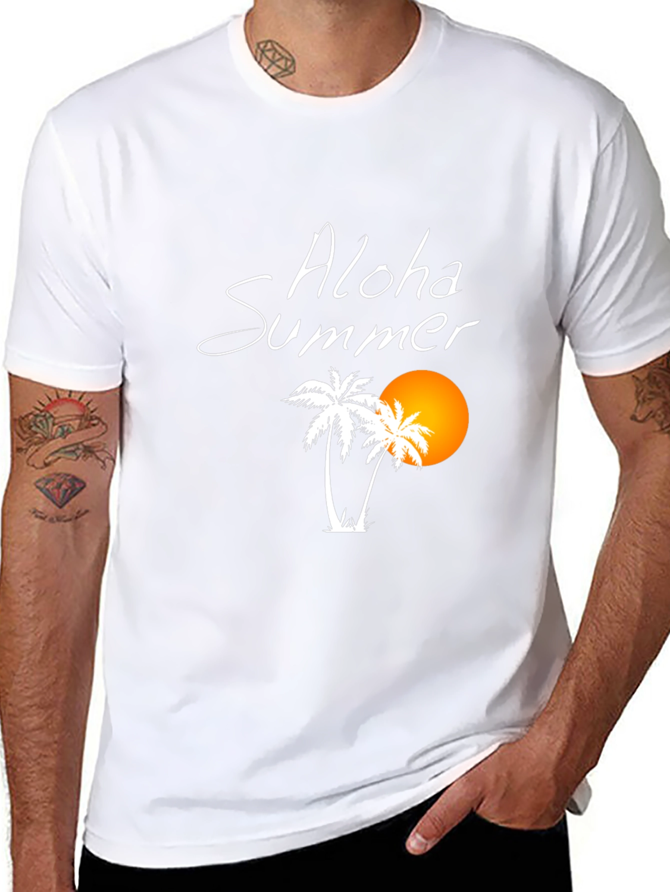 Aloha Summer Black Graphic T-Shirt
