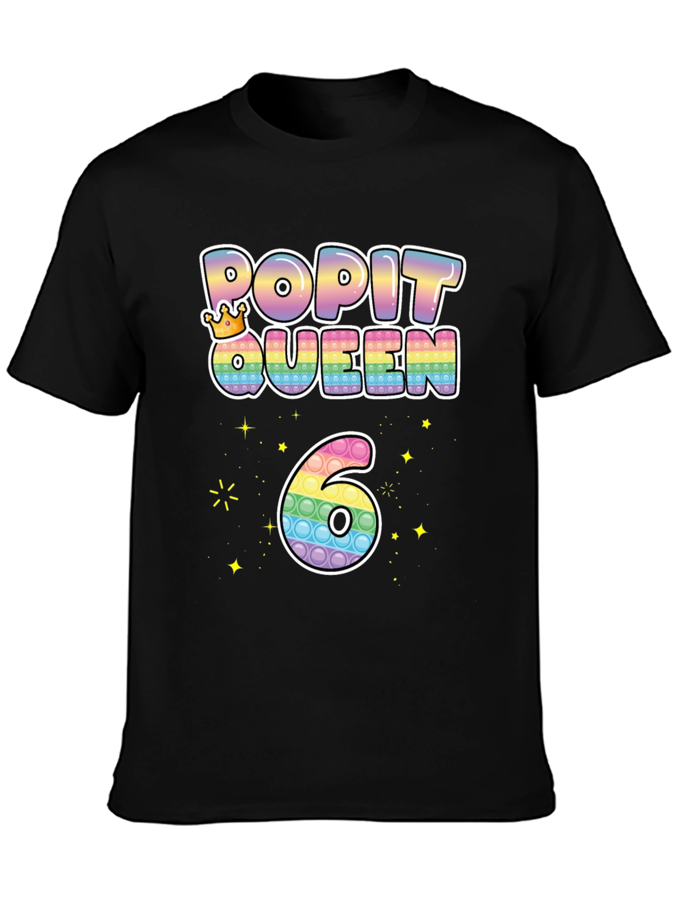 Pop It Queen 6th Birthday T-Shirt