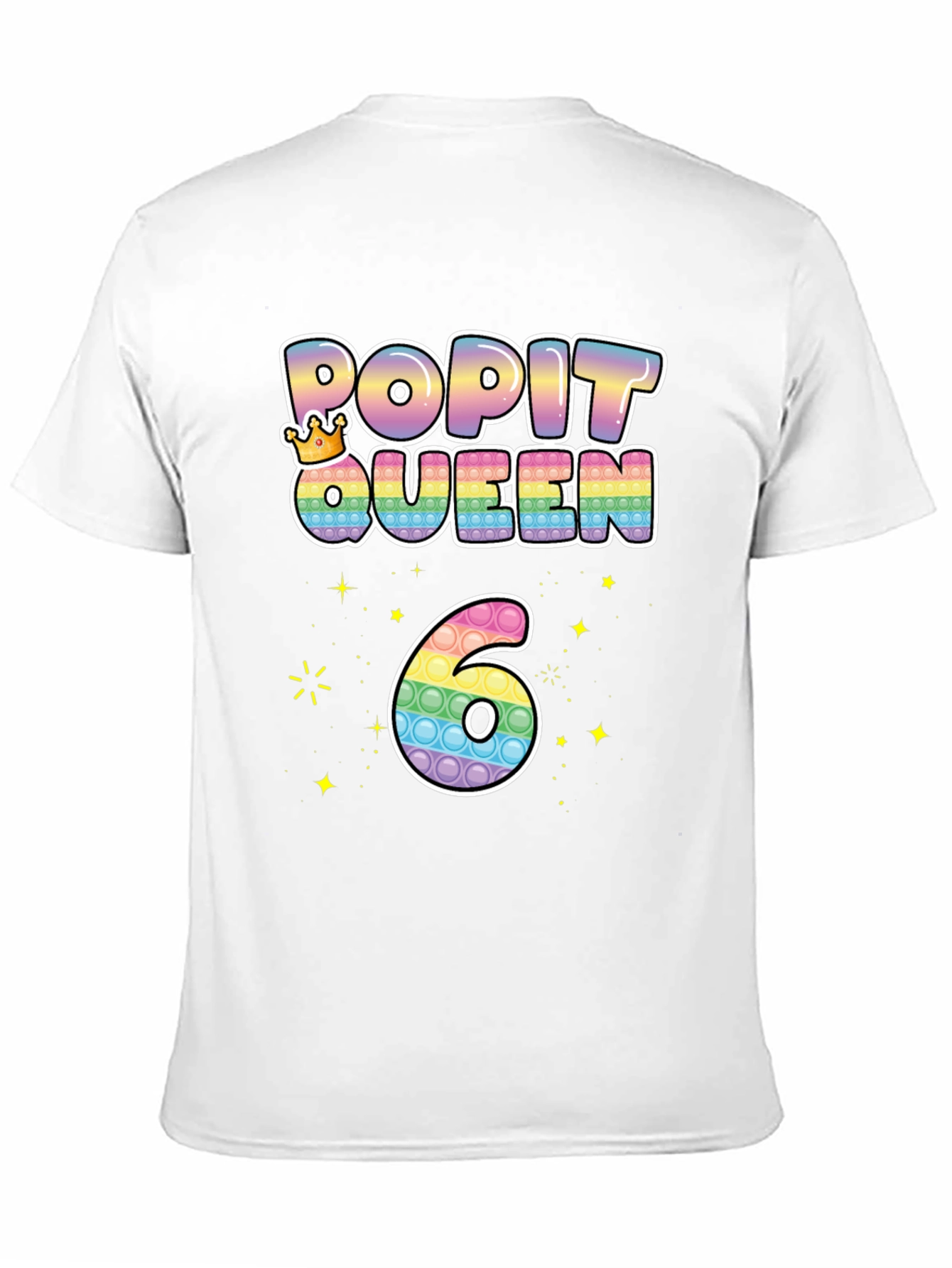 Pop It Queen 6th Birthday T-Shirt