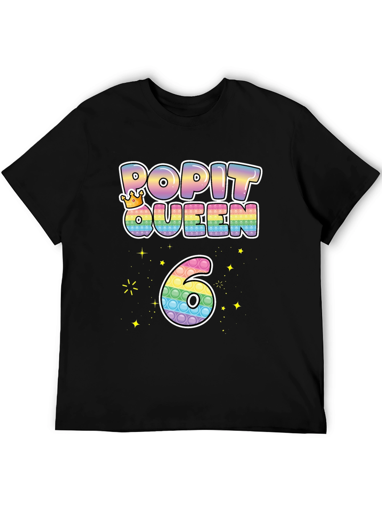 Pop It Queen 6th Birthday T-Shirt