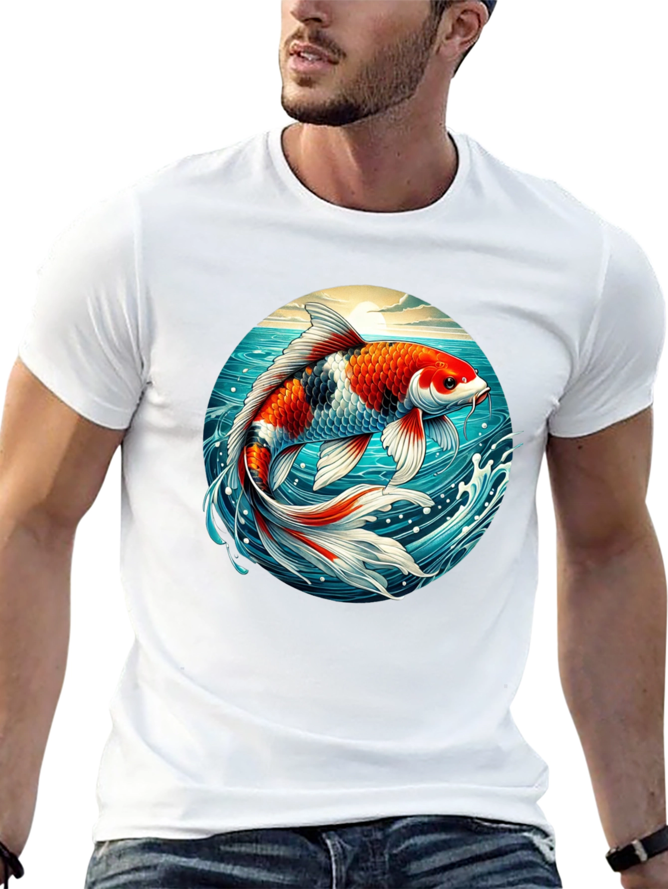 Koi Fish Graphic T-Shirt - Artistic Design