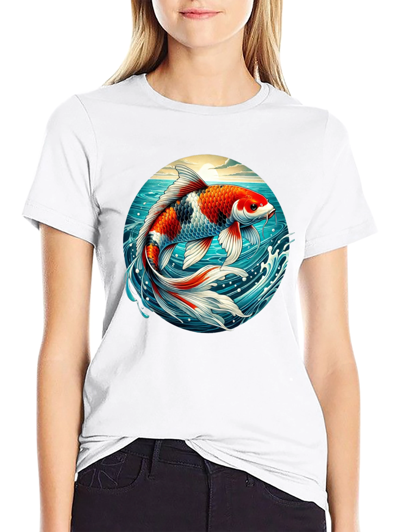 Koi Fish Graphic T-Shirt - Artistic Design