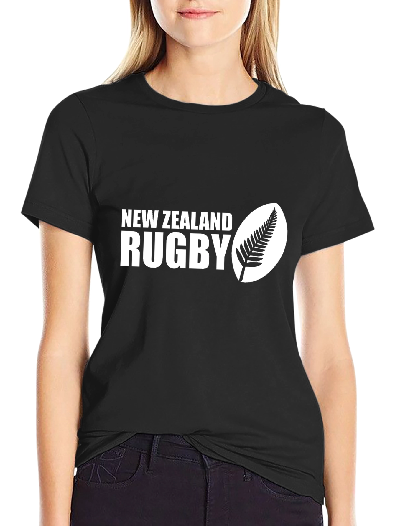 New Zealand Rugby Fern T-Shirt - Black